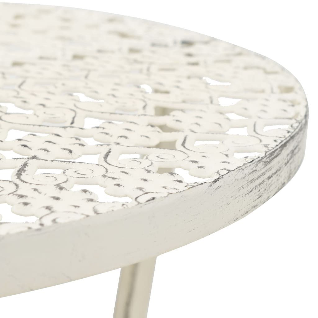 furnicato Bistrotisch Vintage Metall-Stehtisch Weiß 40 x 70 cm (1-St), Bistrotisch mit Ablage für zusätzlichen Stauraum und einfachem Aufbau