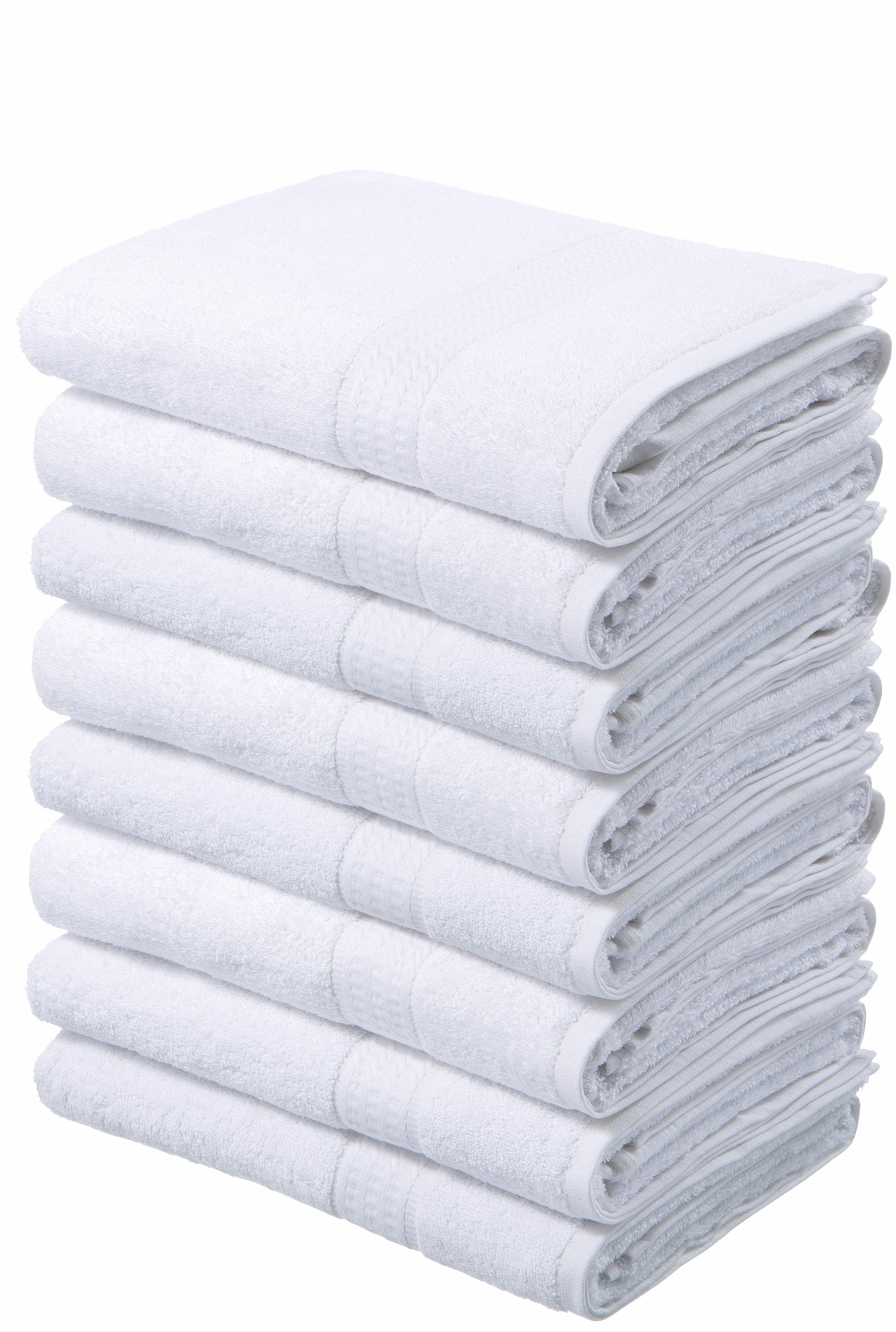 OTTO home Handtücher Juna, als Set und Serie erhältlich, 8 Handtücher, 50x100cm, Walkfrottier (8-St), 8-tlg. Handtuch-Set, 100% Baumwolle, mit Bordüre, Uni-Farben, weich