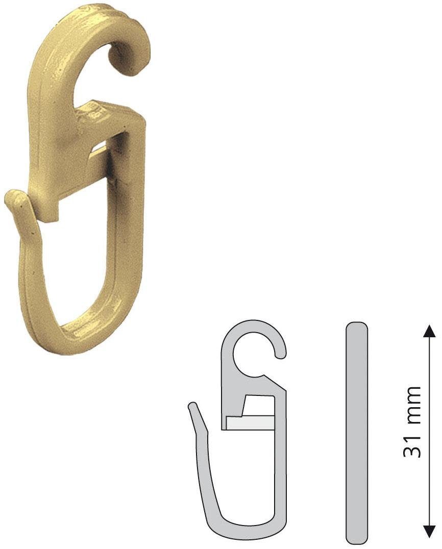 Faltenclip, Liedeco, 8-St), natur für Faltenlegehaken, (Set, Gardinenringe Gardinen