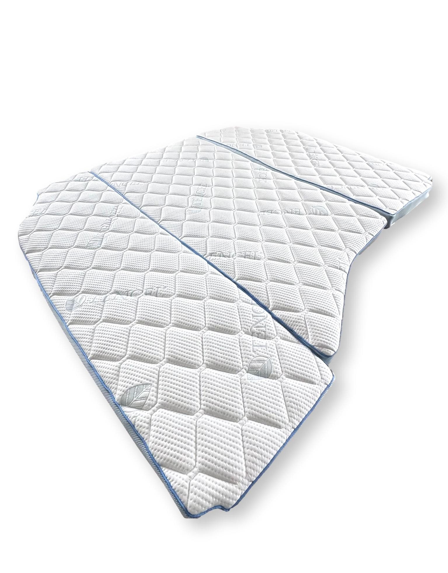 Reisebett-Matratzen für VW Grand California 600, MatratzenL.A.B®, 9 cm hoch, (Kaltschaum, Härtegrad H3 fest), 9x152x192 cm TENCEL™ Lyocell und 3D Mesh