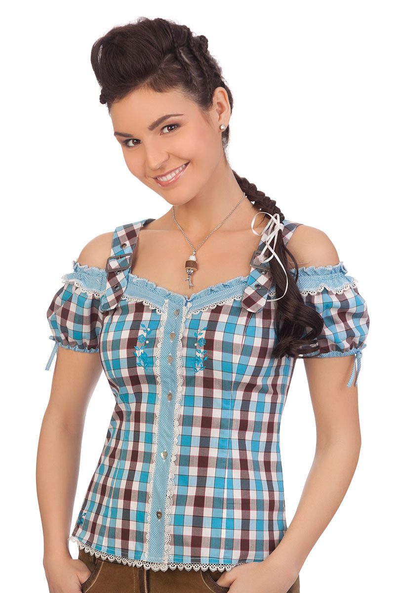 Trachtenbluse Trachtenbluse - BEERE - aqua