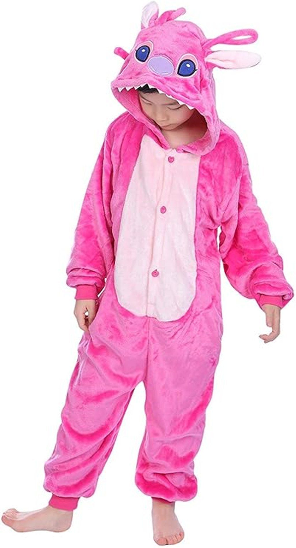 Kinder Pink Jumpsuit,Pyjamas Kleidung Kigurumi,Tier Schlafoverall Onesie Fleece Nachtwäsche Pyjama Overalls XDeer Fleece Schlafoverall
