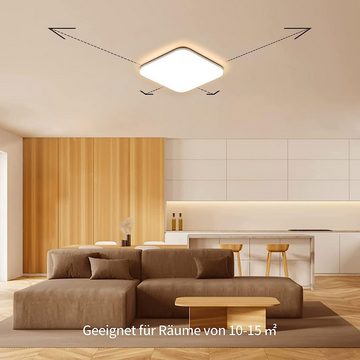 Daskoo Deckenleuchten 18W 1600LM IP54 LED Deckenlampe Wohnzimmer 22 x 22 cm, LED wechselbar, Warmweiß, Kaltweiß, LED Deckenleuchte