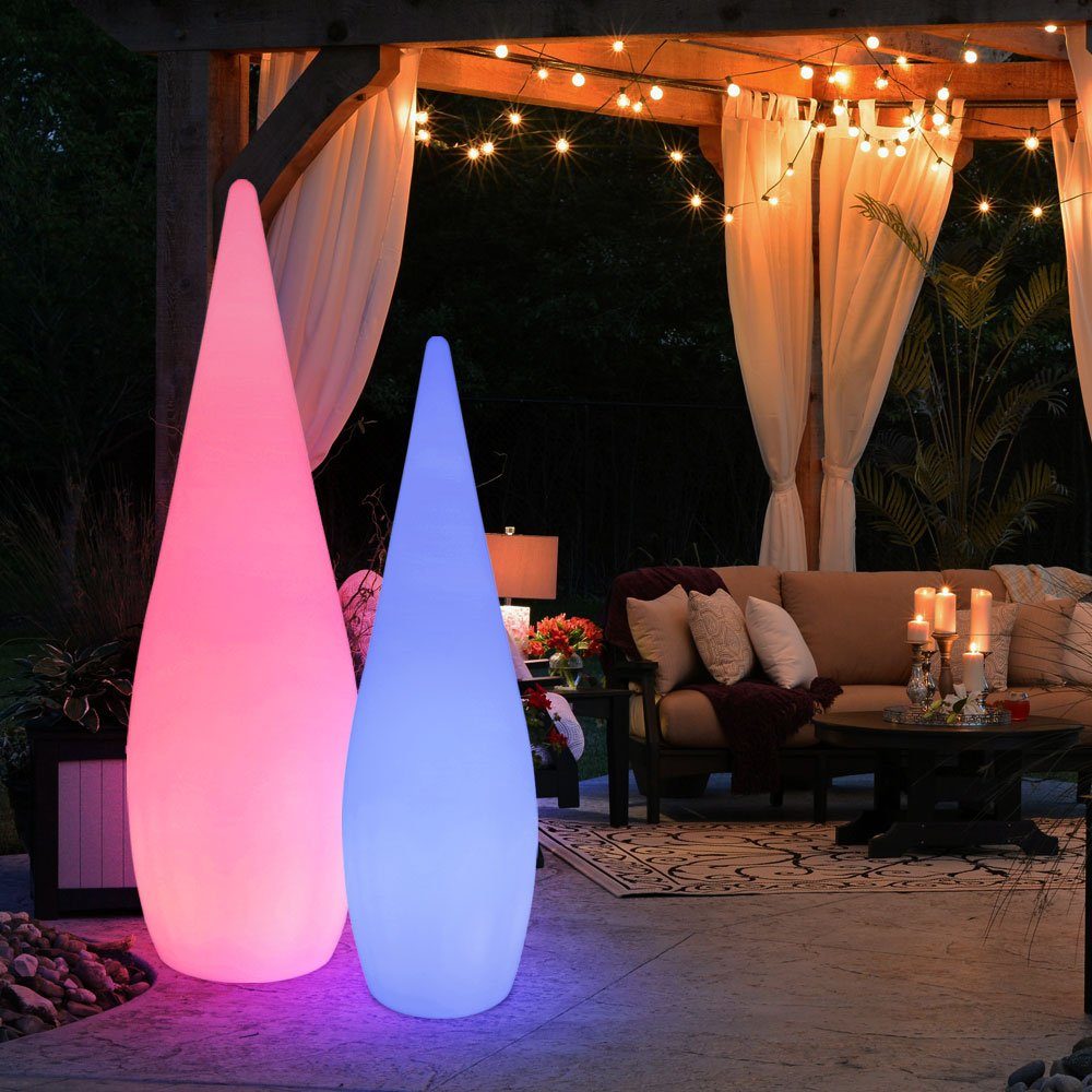 Stehlampe LED Außenleuchte etc-shop LED Außen-Stehlampe, Farbwechsel, Leuchtmittel Warmweiß, Fernbedienung inklusive,