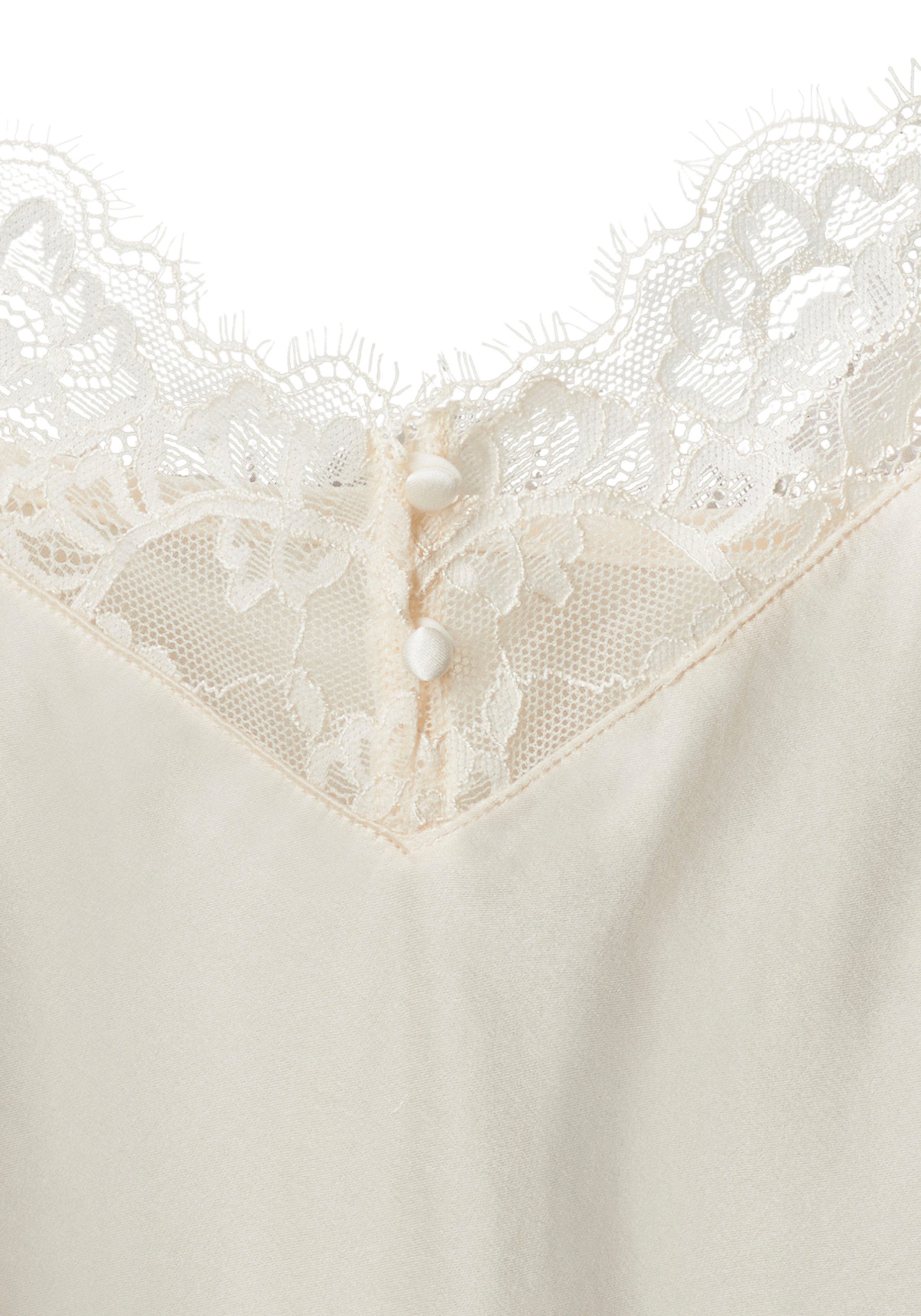 LASCANA Spaghettitop Alana mit hohem Seidenanteil und edler Spitze, Dessous
