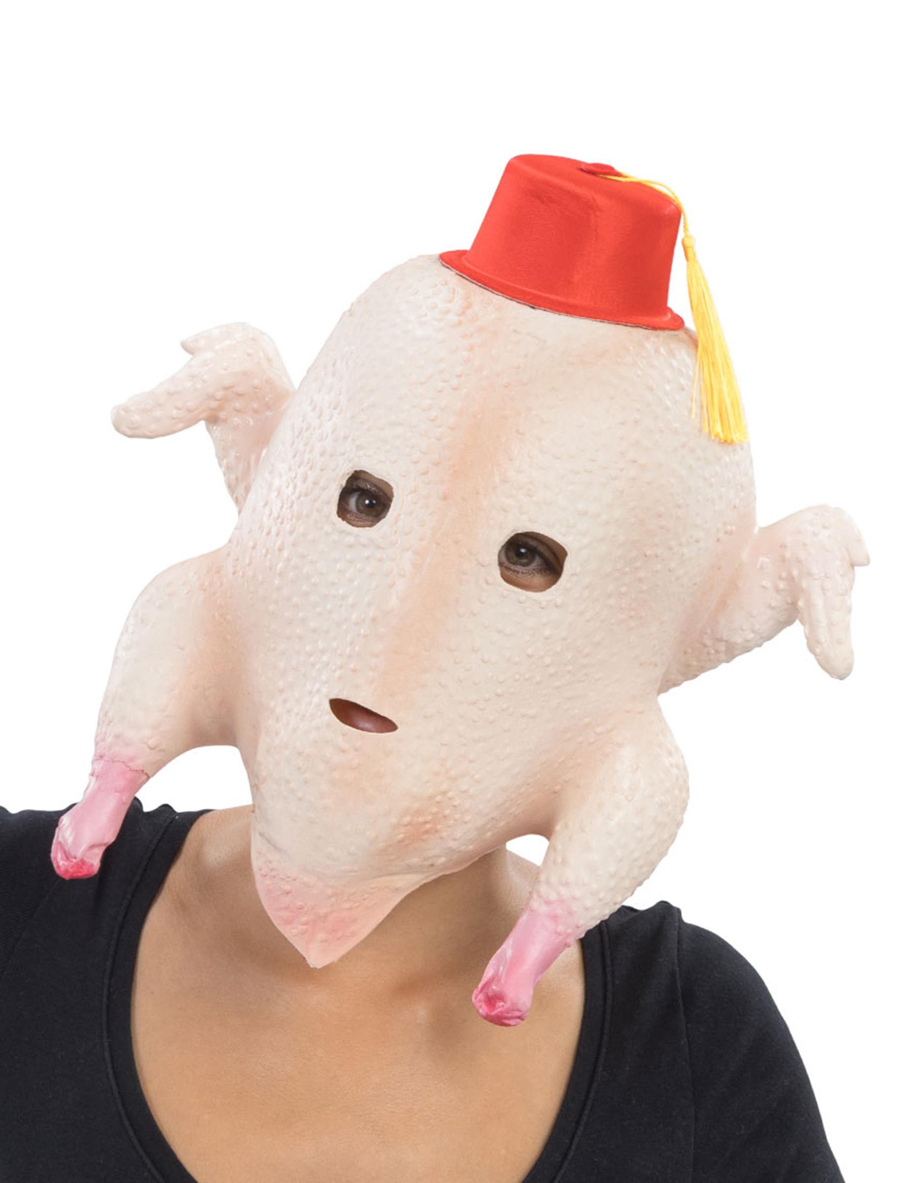 CHAKS Kostüm Truthahn-Maske mit Hut für Erwachsene und Kinder