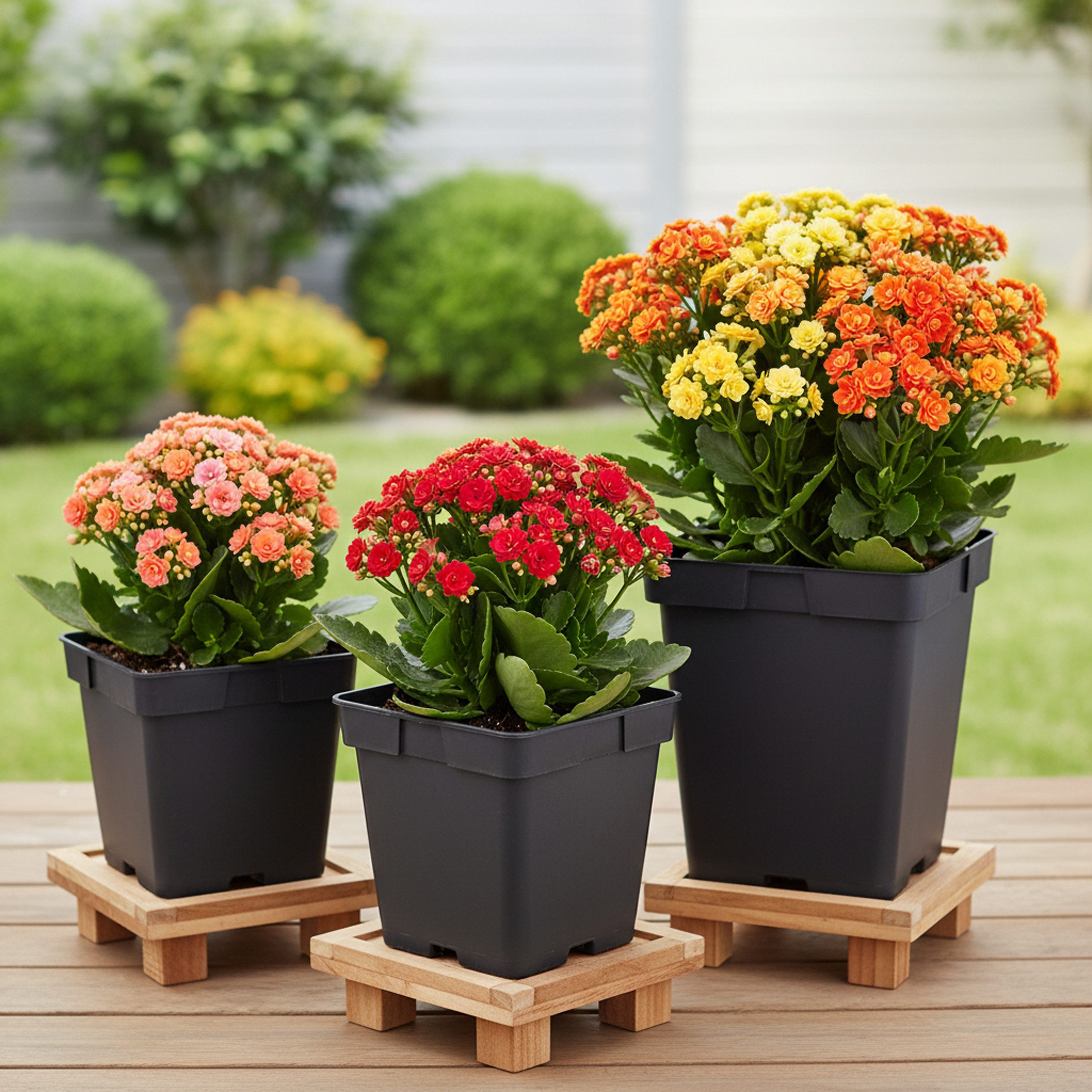 Garronda Blumentopf Kunststoff eckig mit Drainagelöchern Blumentopf für Garten GD-0199 (10 St., 10er Set)