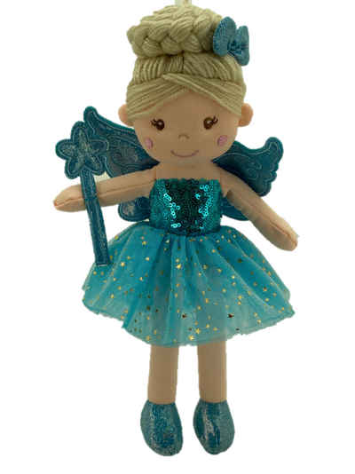 Sweety-Toys Stoffpuppe Sweety Toys 13258 Stoffpuppe Fee Prinzessin 30 cm blau