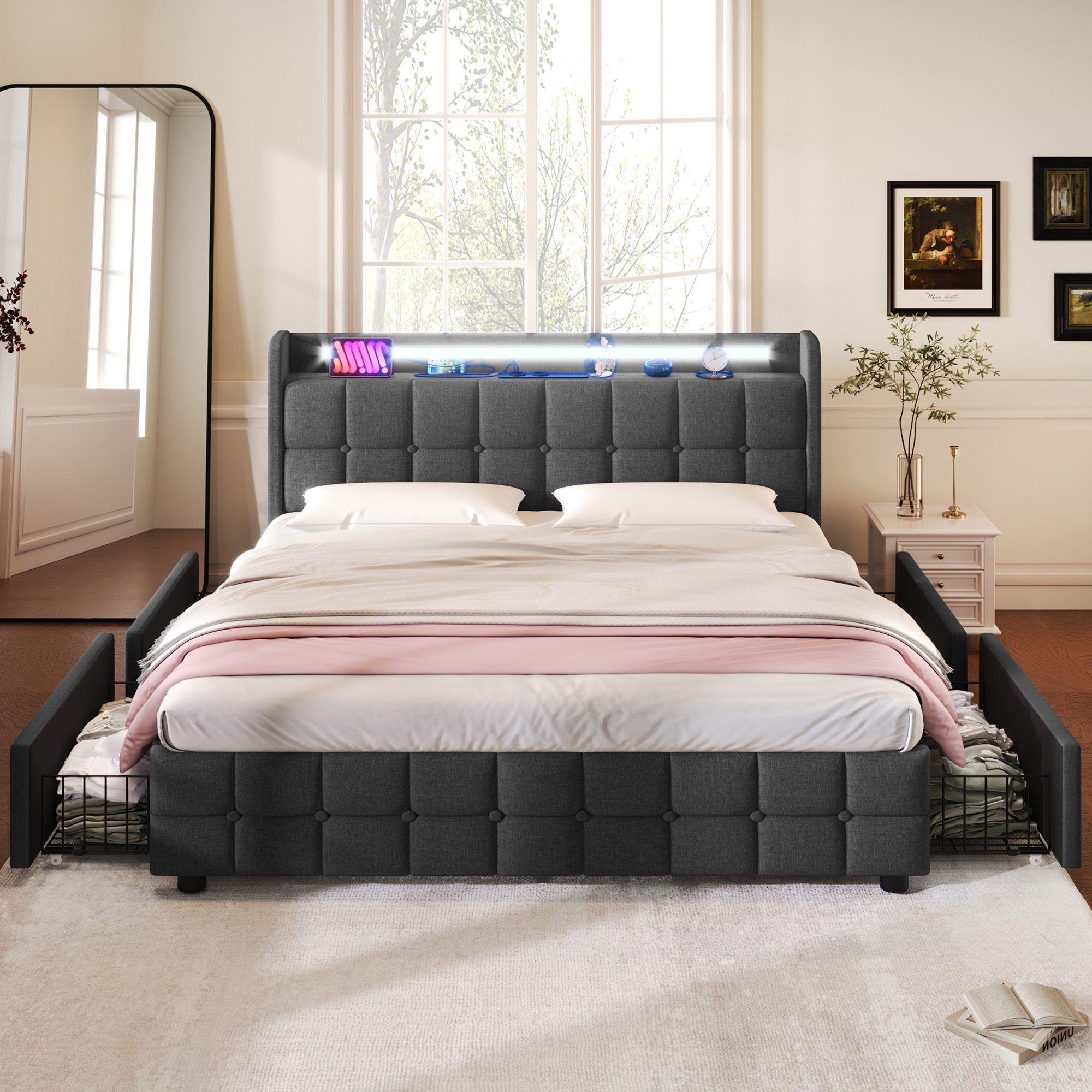 HAUSS SPOLE Polsterbett 180x200cm mit Ladefunktion, günstig online kaufen