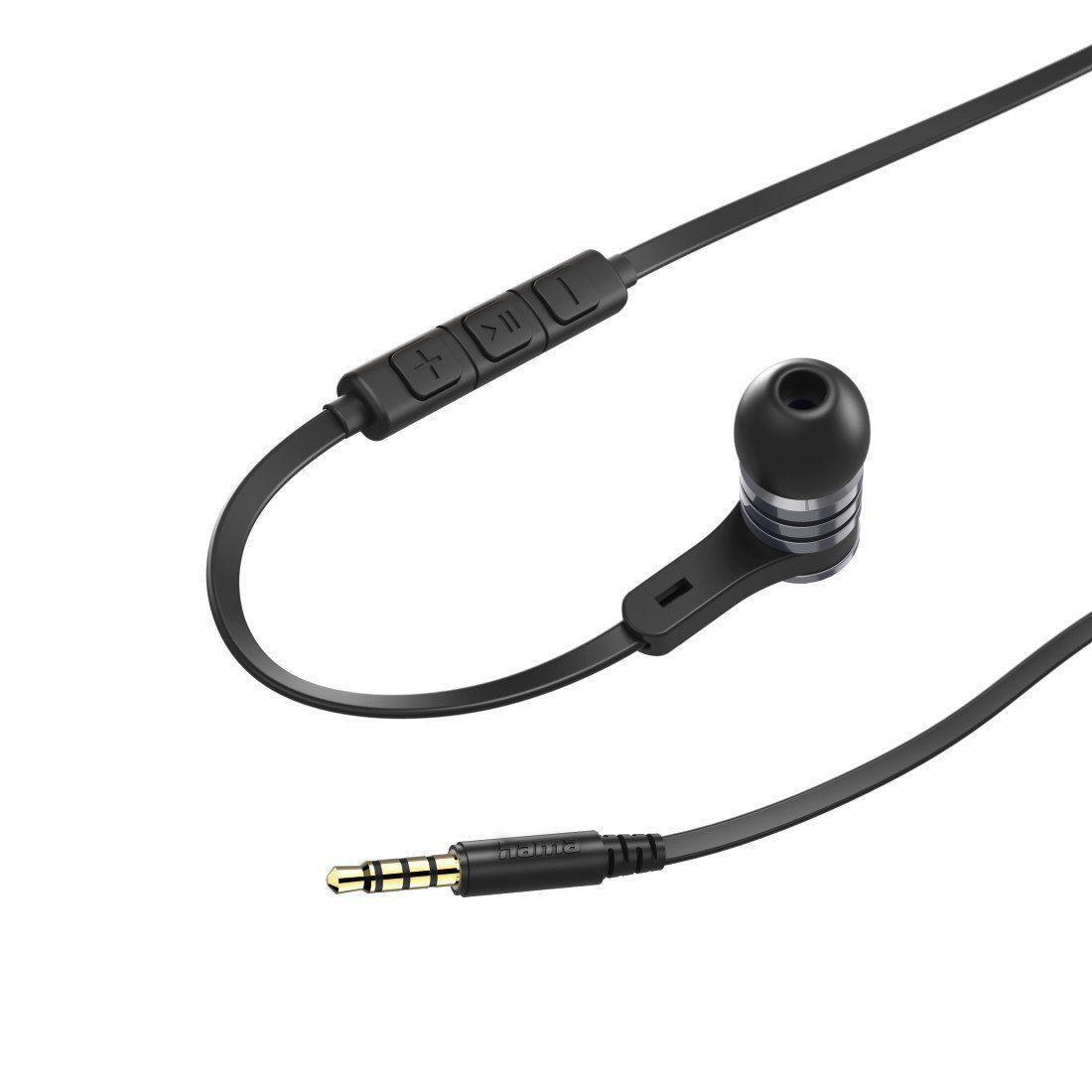 "Intense", Hama Flachbandkabel Mikrofon, In-Ear-Kopfhörer schwarz In-Ear, Kopfhörer