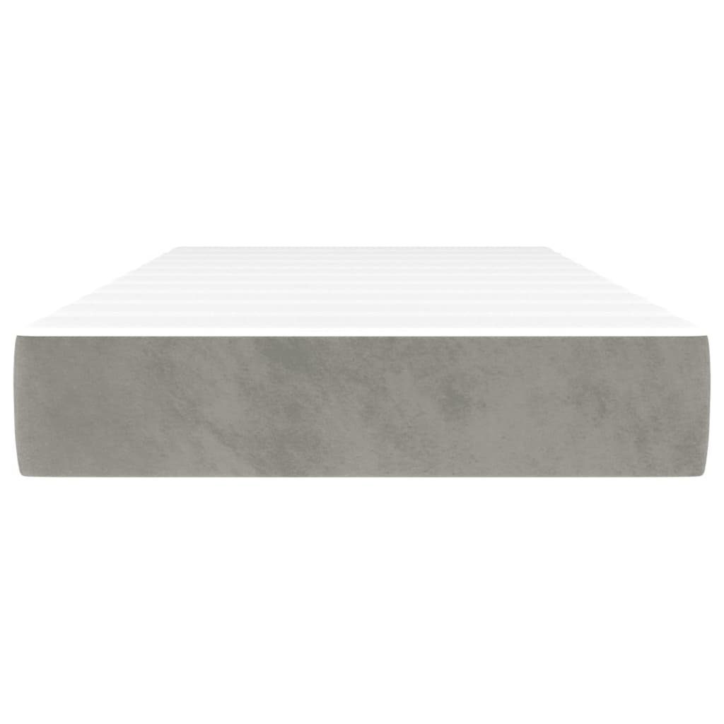 Boxspringmatratze Taschenfederkernmatratze Mittel Hellgrau 100x190x20 cm Samt, vidaXL, 20 cm hoch