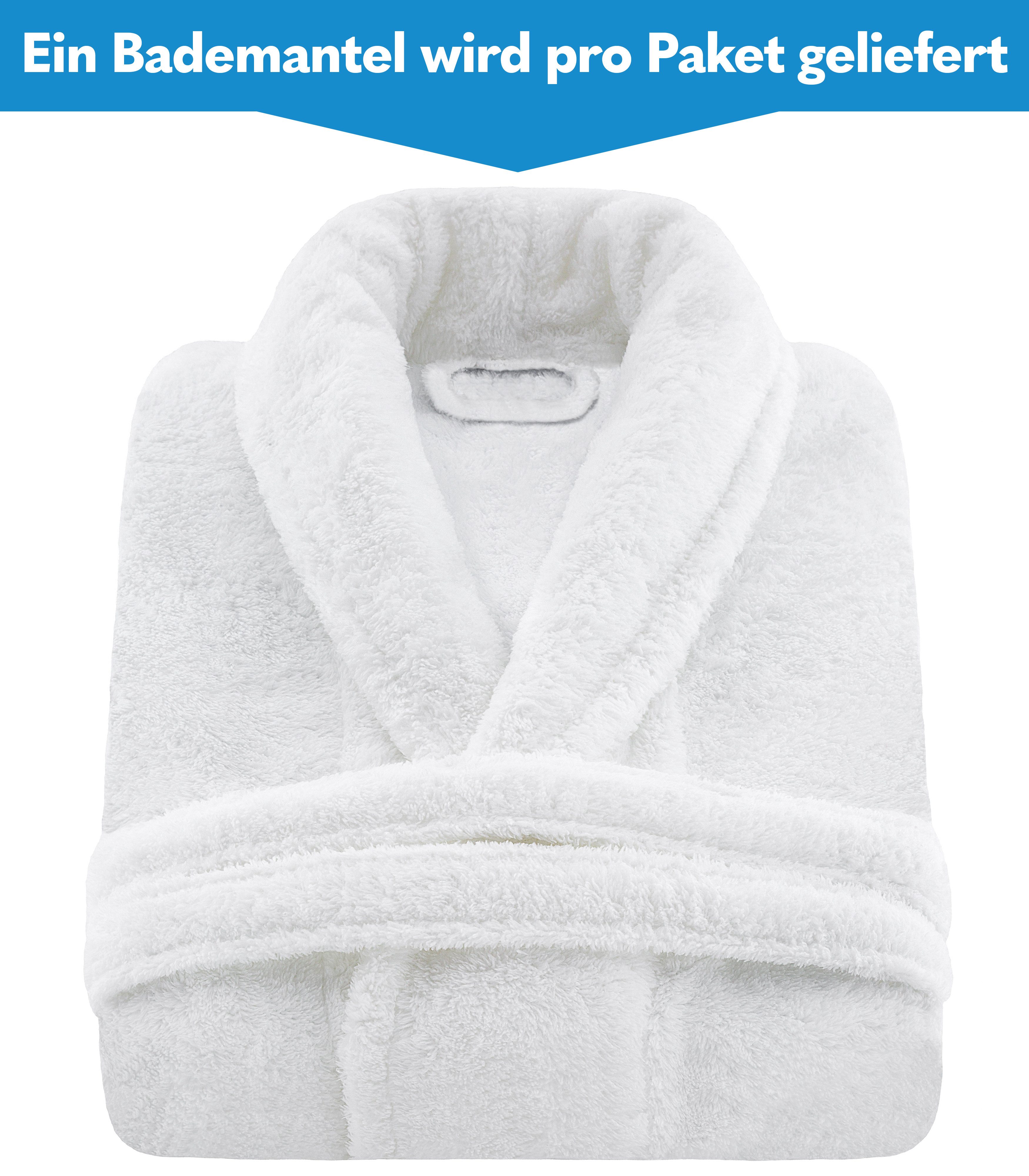 HAMMETEX Bademantel Bademantel unisex, ultraweicher & flauschiger Fleecemantel, Langform, Fleece, Schalkragen, Gürtel, ideal für Sauna & Spa, Hotelbademantel, Morgenmantel