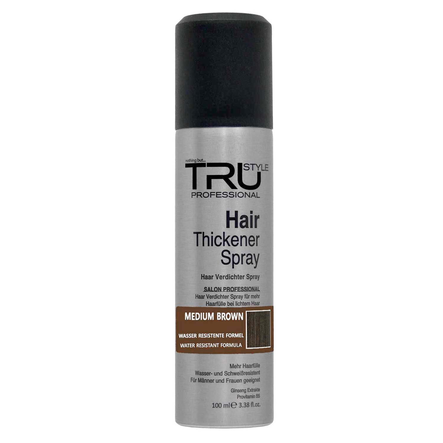TRU Haarfarbe Haarverdichterspray 100ml, 1-tlg., Zur Haarverdichtung - Hair Thickener, Gegen lichtes und Kahles Haar