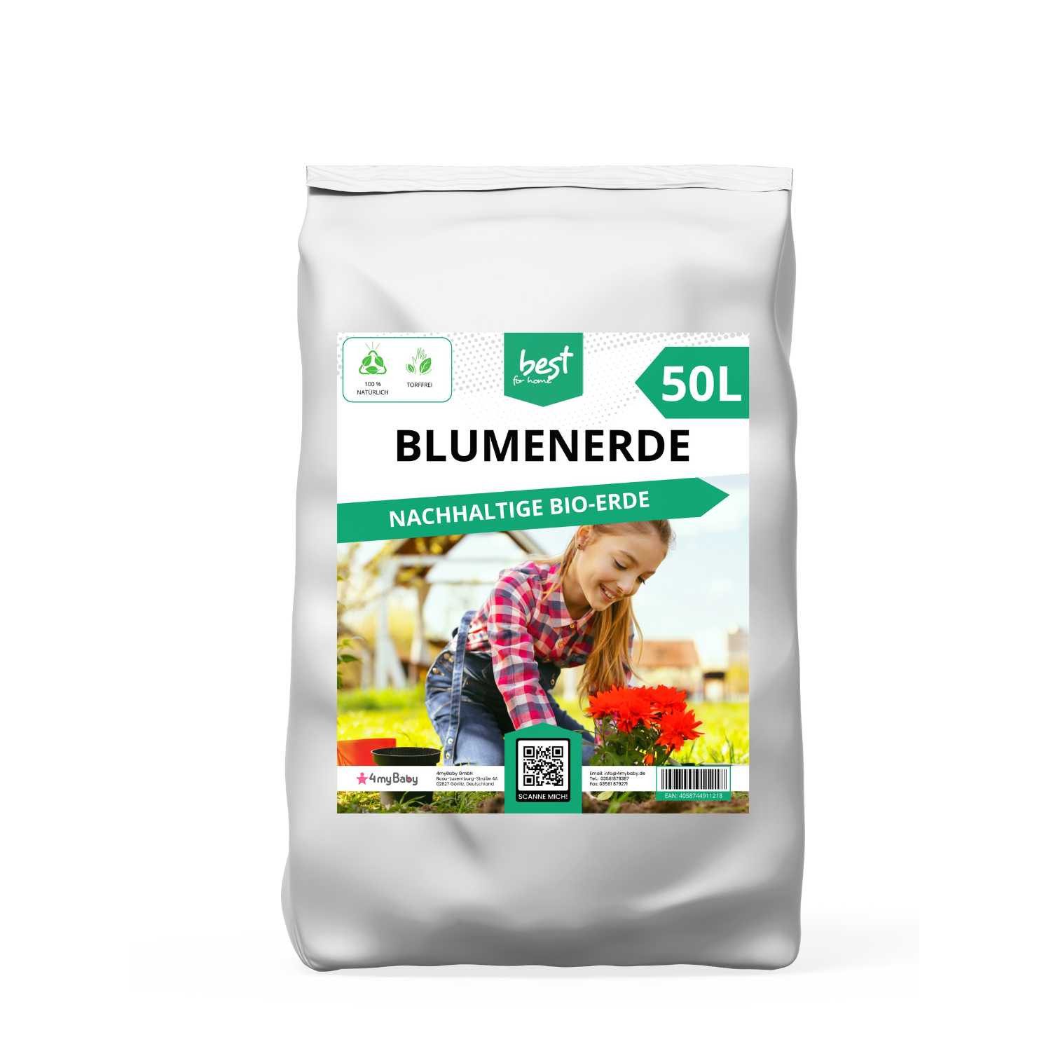 Best for Home Bio-Erde Gartenerde für Zimmer- und Balkonpflanzen, Gemüse, Obst und Kräuter. Blumenerde, Bio und torffrei, ideal für Blumenbeete und Kübel