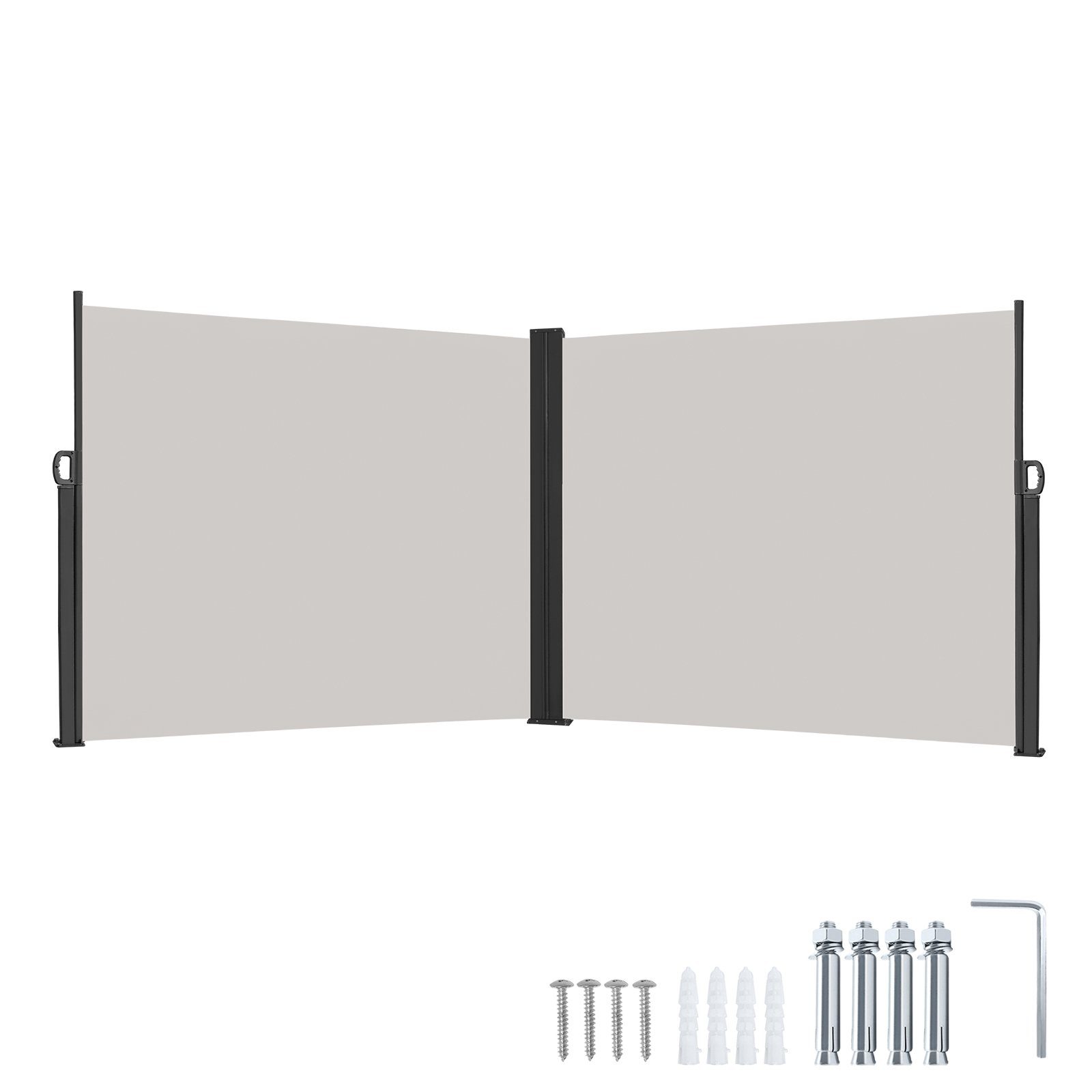 Alu Doppel Seitenmarkise Sonnenschutz Sichtschutz Terrasse 160x600 cm B-Ware 