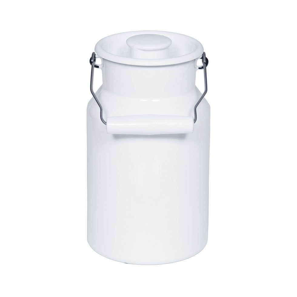 Riess Milchkanne Classic Weiss, 1500 l, Classic Weiß 1,5 L - Emaille mit Deckel