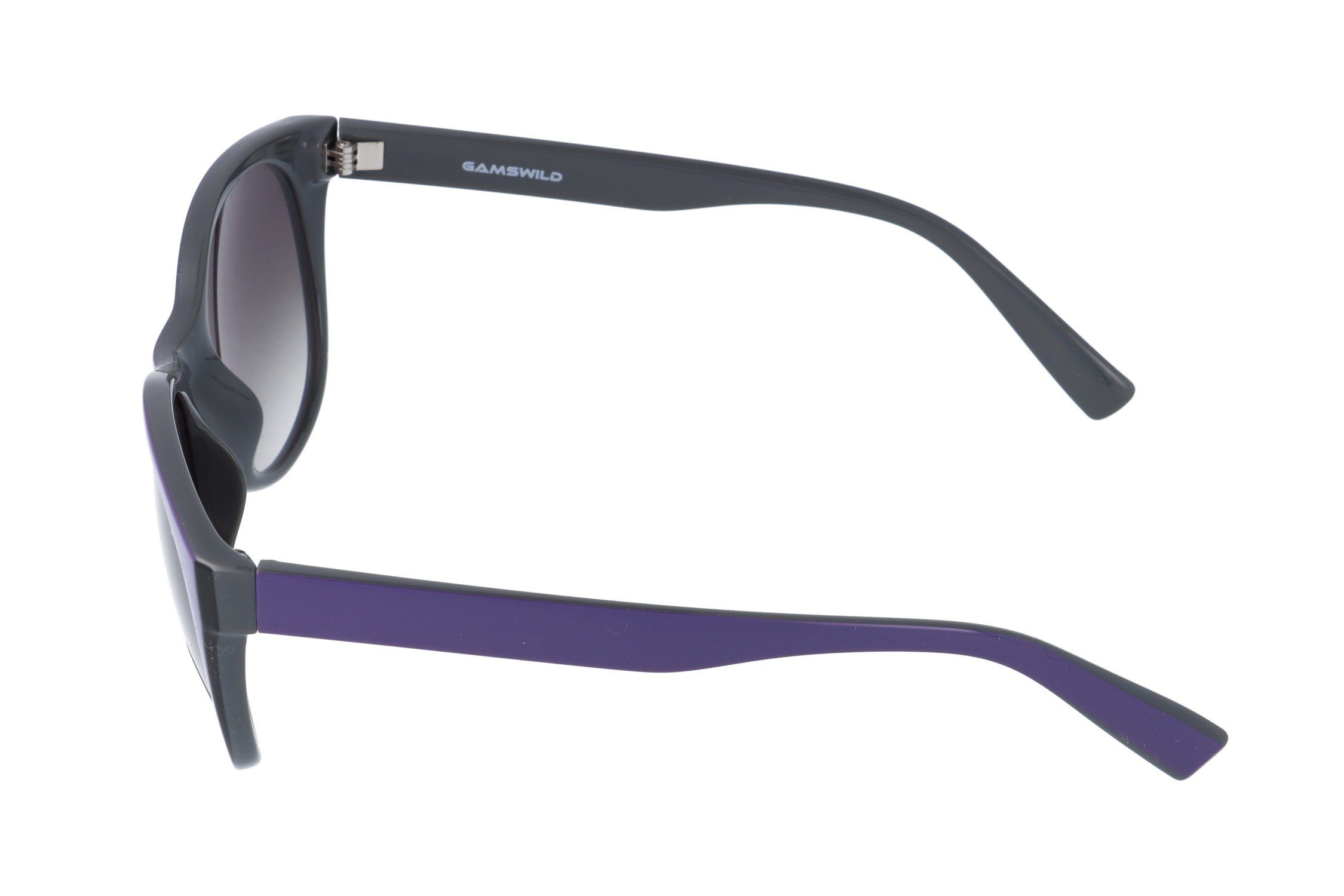 Gamswild Sonnenbrille UV400 GAMSSTYLE Modebrille Cat-Eye Damen Herren Unisex Modell WM7027 in lila, schwarz - beige, schwarz - lila