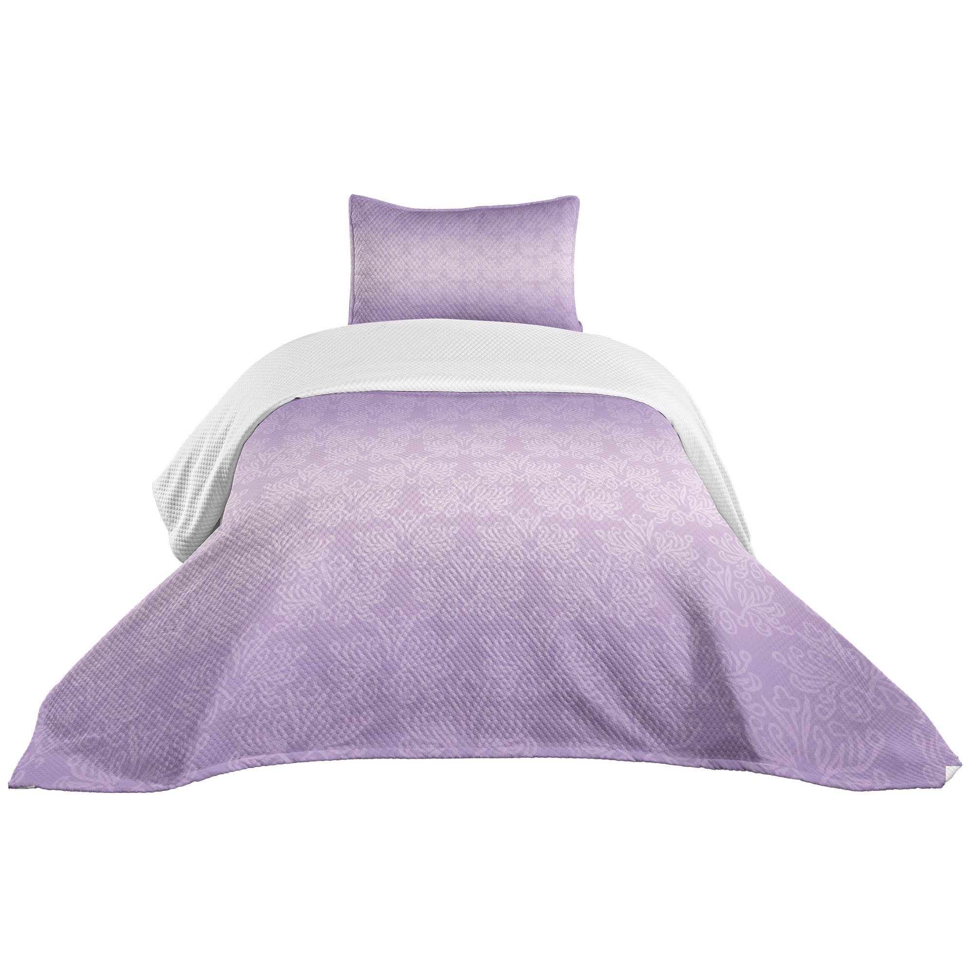 Abakuhaus Tagesdecke Set mit Kissenbezügen Waschbar, Lila Barock-Strudel-Mo günstig online kaufen