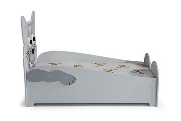 Faizee Möbel Kinderbett [Cat Small oder Big] Kinderzimmerbett in Grau Hochwertiges MDF