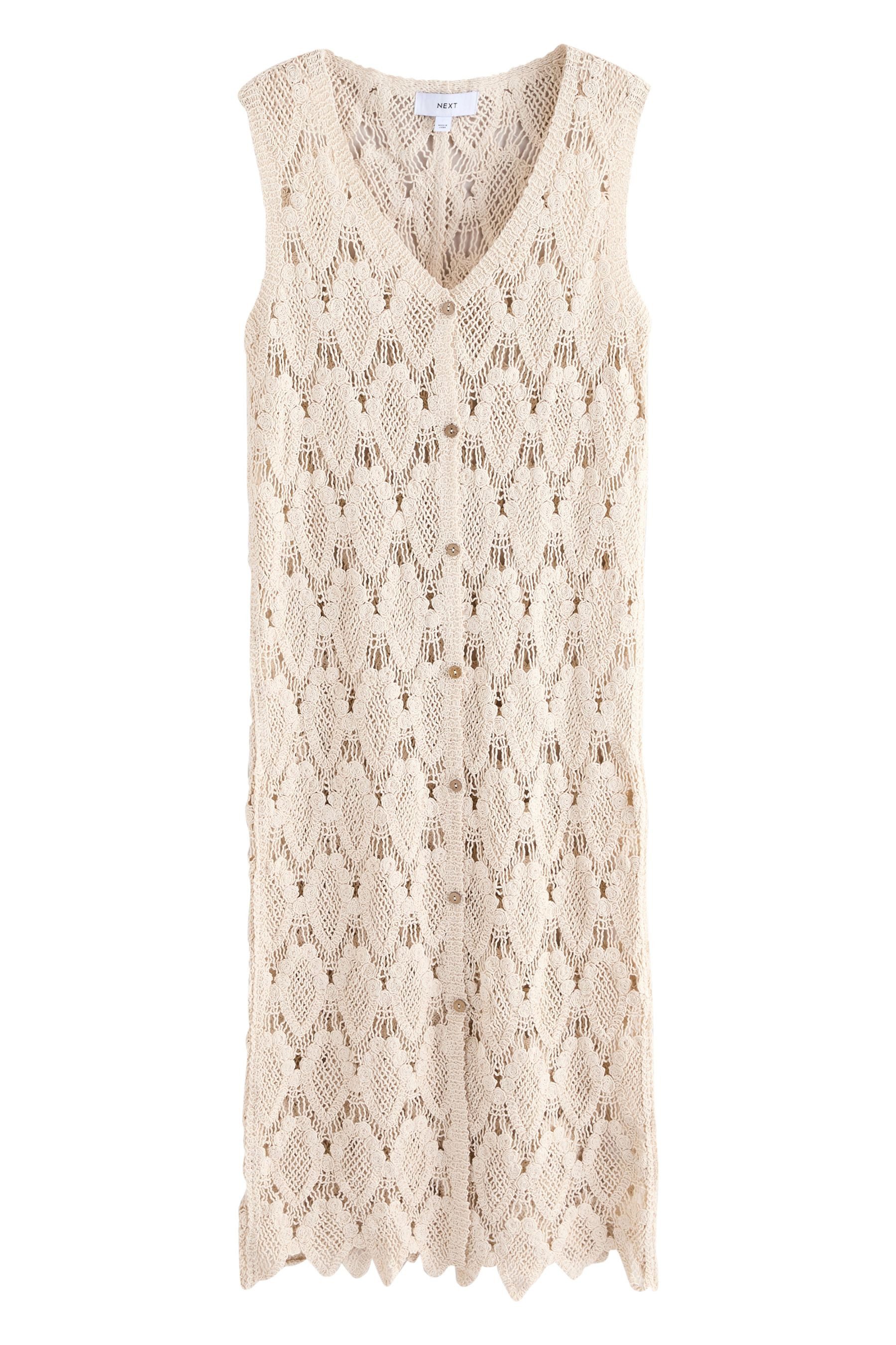 Next Midikleid Geknöpftes Strand-Midikleid mit Häkeldetail (1-tlg) günstig online kaufen