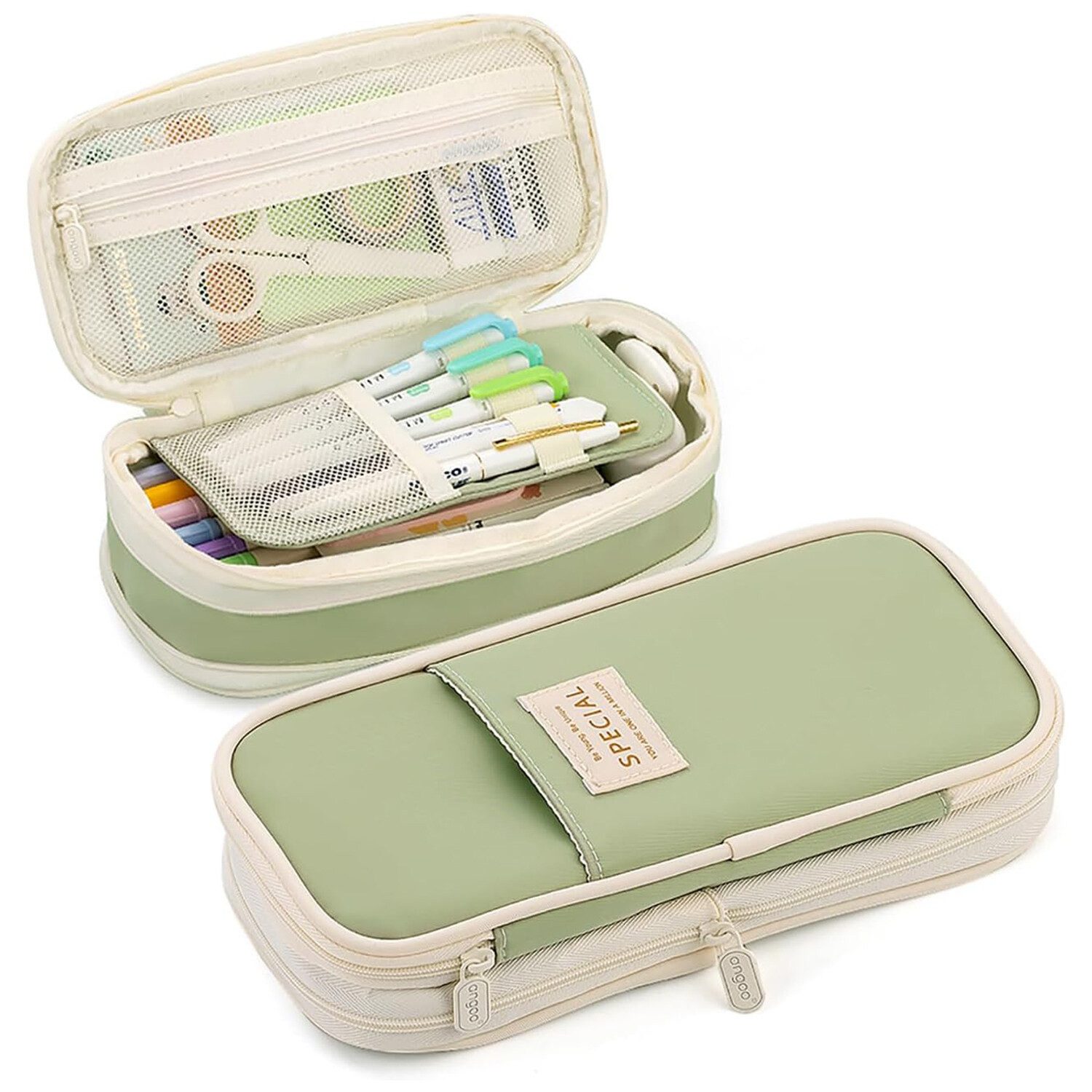 HAUSS SPOLE Federmäppchen Federmäppchen mit großem Fassungsvermögen, Federtaschen Unisex, (Bleistifttasche erweiterbar 4 Fach, 1-tlg., Schreibwarenbeutel Bleistift Beutel mit grossem Fassungsvermögen), für Middle School College Office Studentin Mädchen Jungen Geschenk
