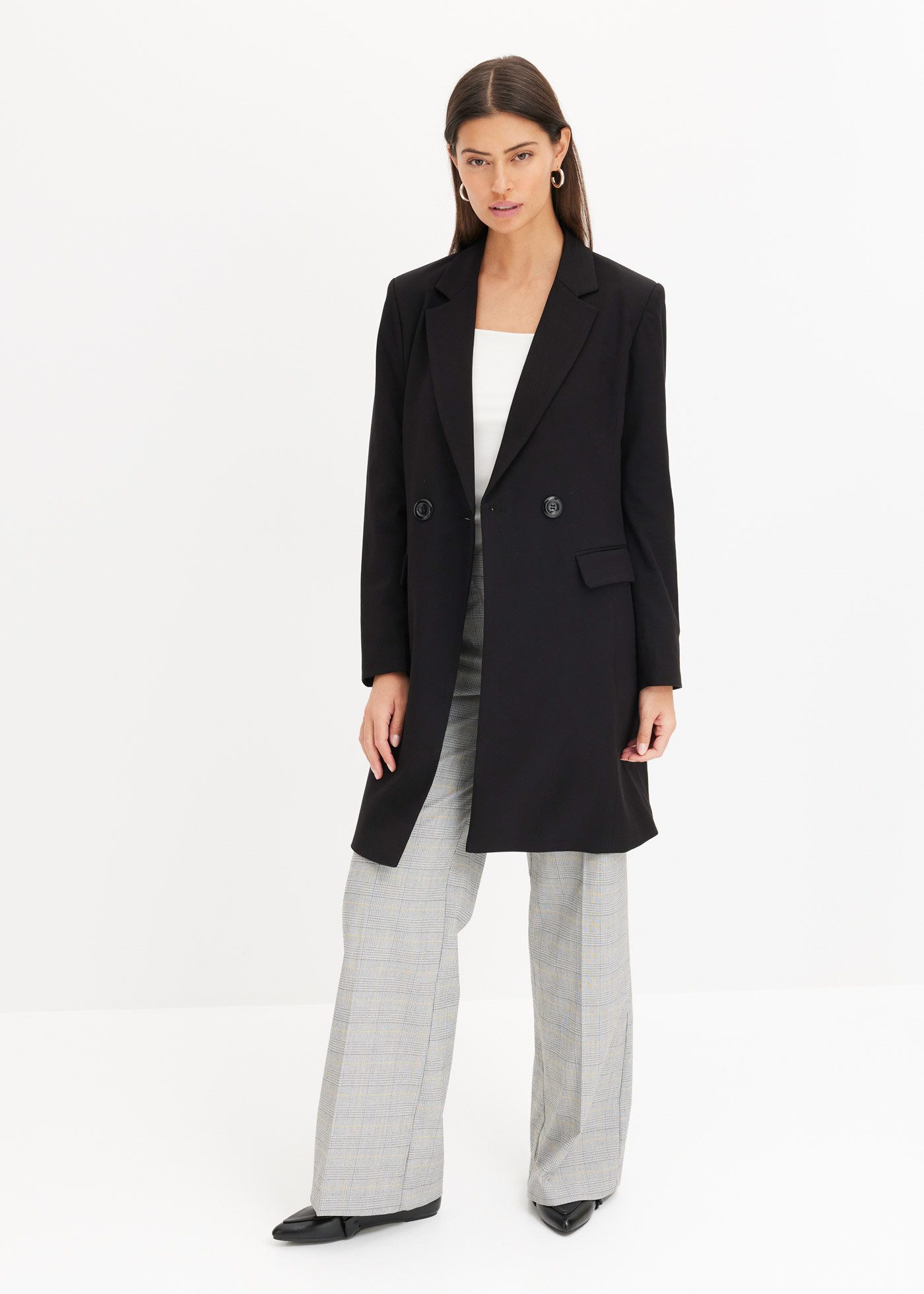 bonprix Wintermantel aus Polyester mit Viskose und Elasthan, mit Polyesterfutter