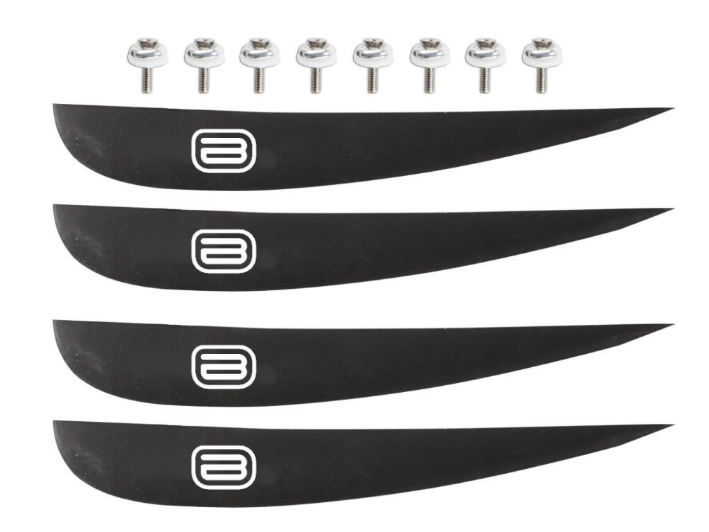 Brunelli SUP-Board BRUNELLI Wakeboard Finne 4er-Set geeignet für Wood Flex Pro & Carbon
