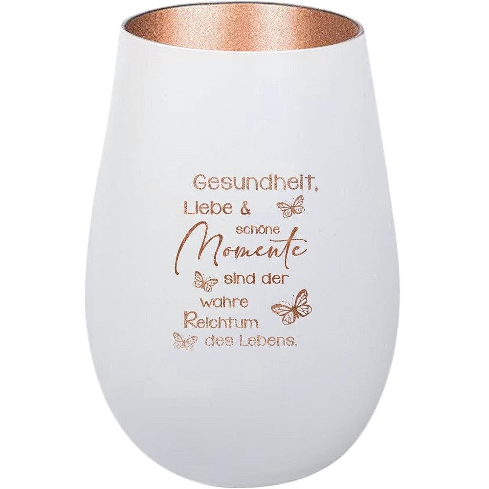 Der Porzellan-Laden Windlicht Handgraviertes Windlicht mit Lebensweisheit: günstig online kaufen