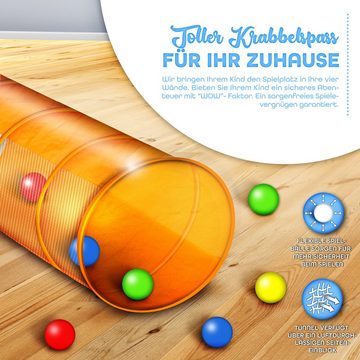 KIDUKU Spielzelt Kinderspielzelt Bällebad Pop Up + Krabbeltunnel + 200 Bälle + Tasche für drinnen und draußen