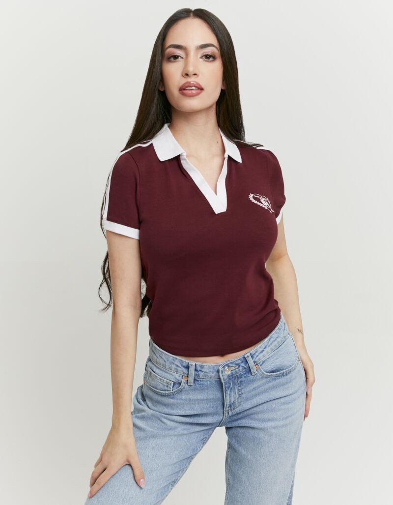 Tally Weijl Poloshirt STSCOMITSKI Baumwollmischung, Poloshirt, verkürzt geschnitten