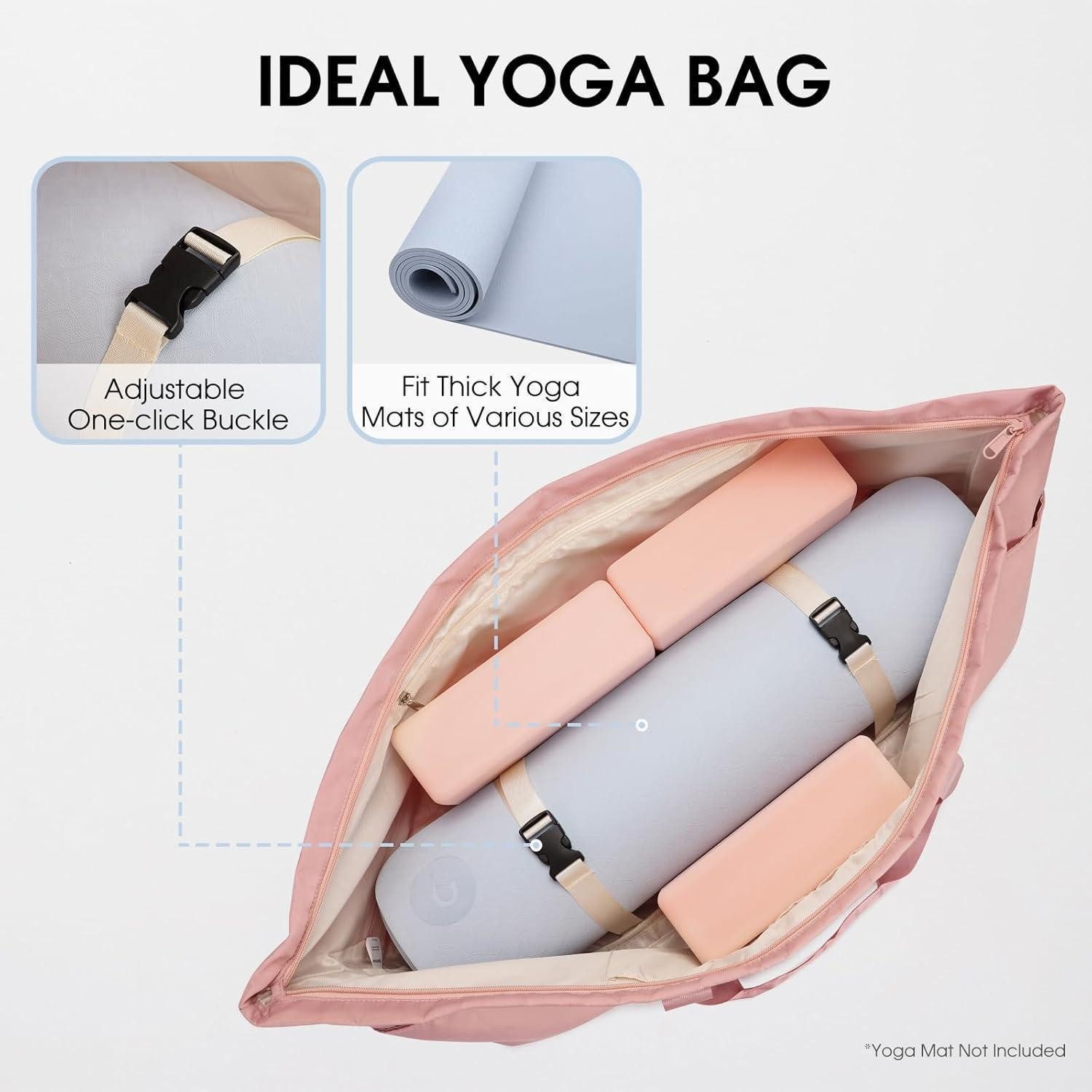 LuxusKollektion Yogatasche Große Sporttasche Damen Yoga Reisetasche mit Schuhfach Nassfach Pink