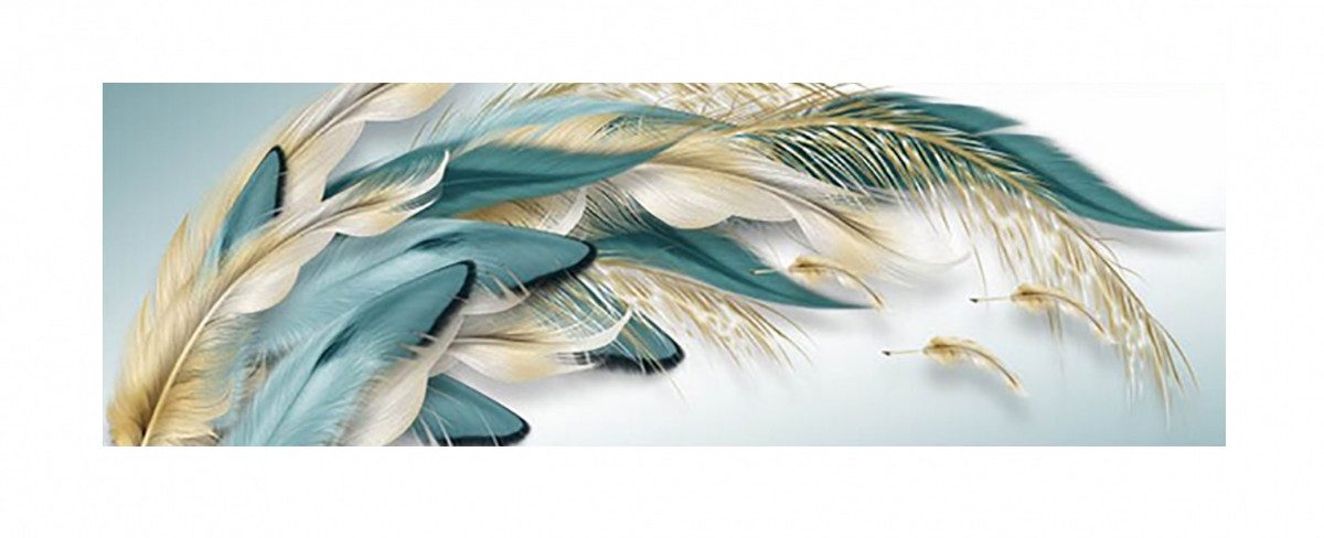 TPFLiving Kunstdruck (OHNE RAHMEN) Poster - Leinwand - Wandbild, Federn - A günstig online kaufen