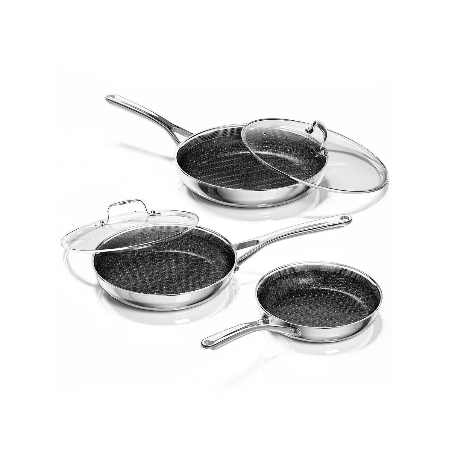 LuxusKollektion Pfannen-Set Pfannenset 3-teilig, Keramik-Antihaft, Induktion
