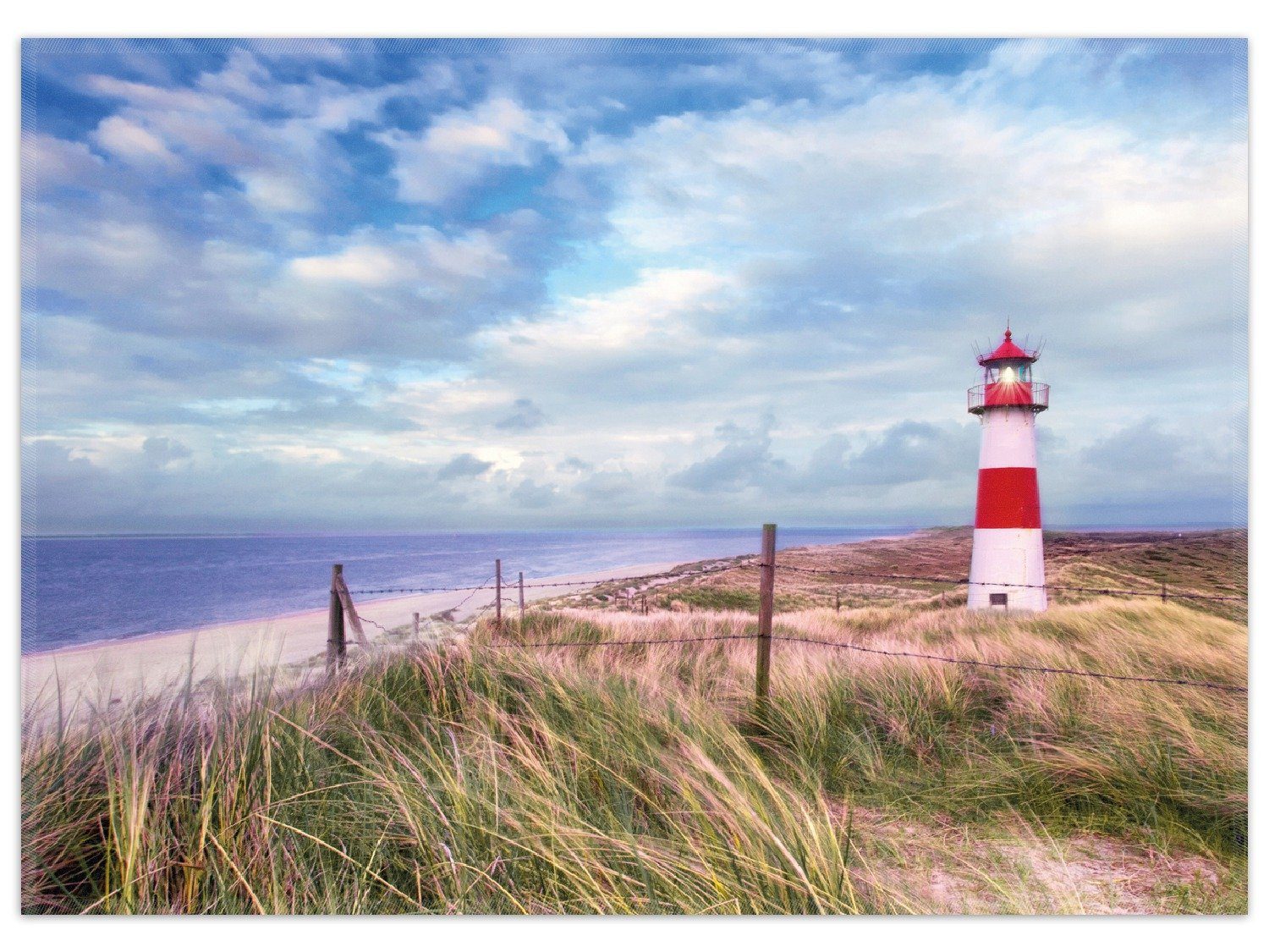 Wallario Teppich Leuchtturm am Strand von Sylt, rechteckig, rutschfest