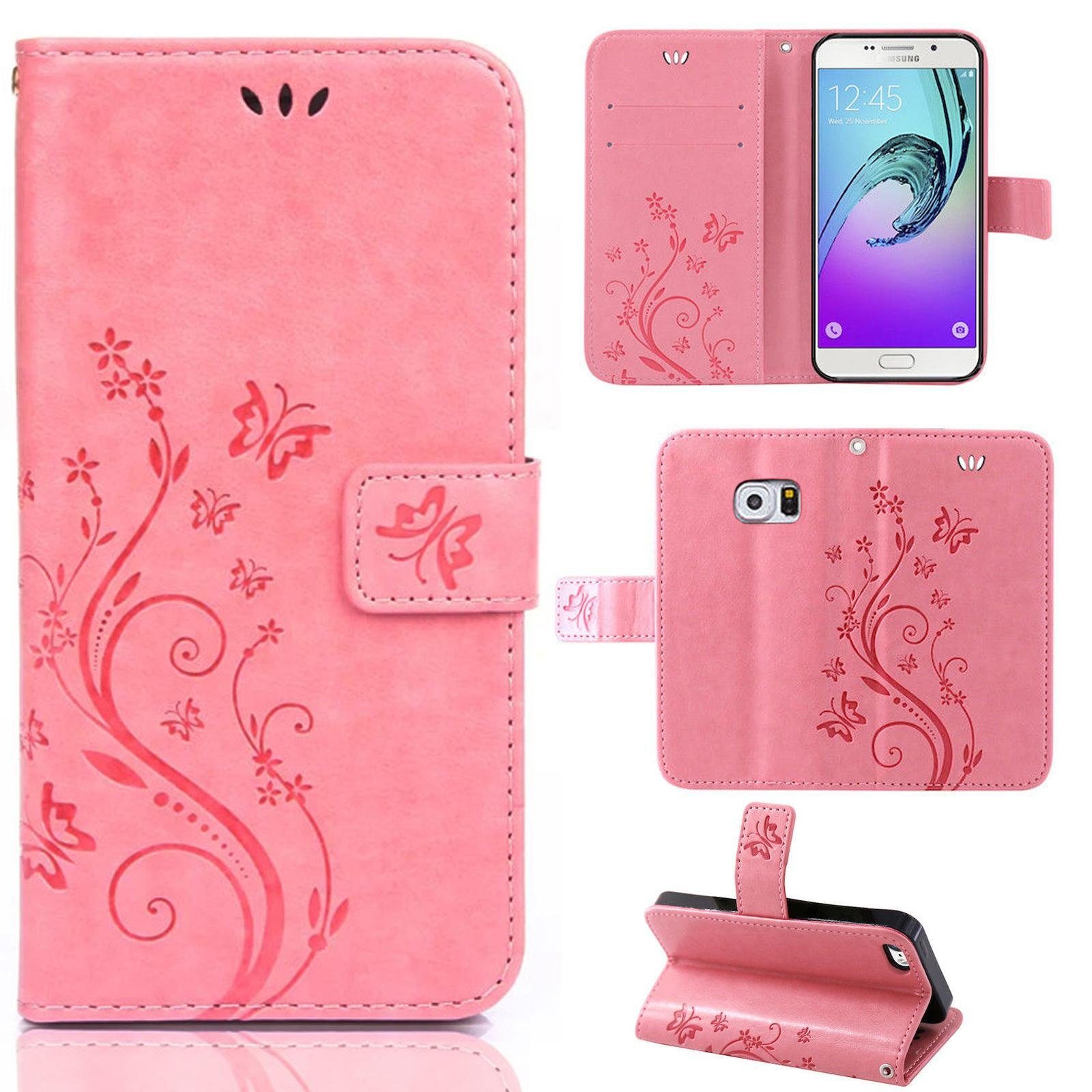 Numerva Handyhülle Bookstyle Flower für Samsung Galaxy S6, Handy Tasche Schutzhülle Klapphülle Flip Cover mit Blumenmuster