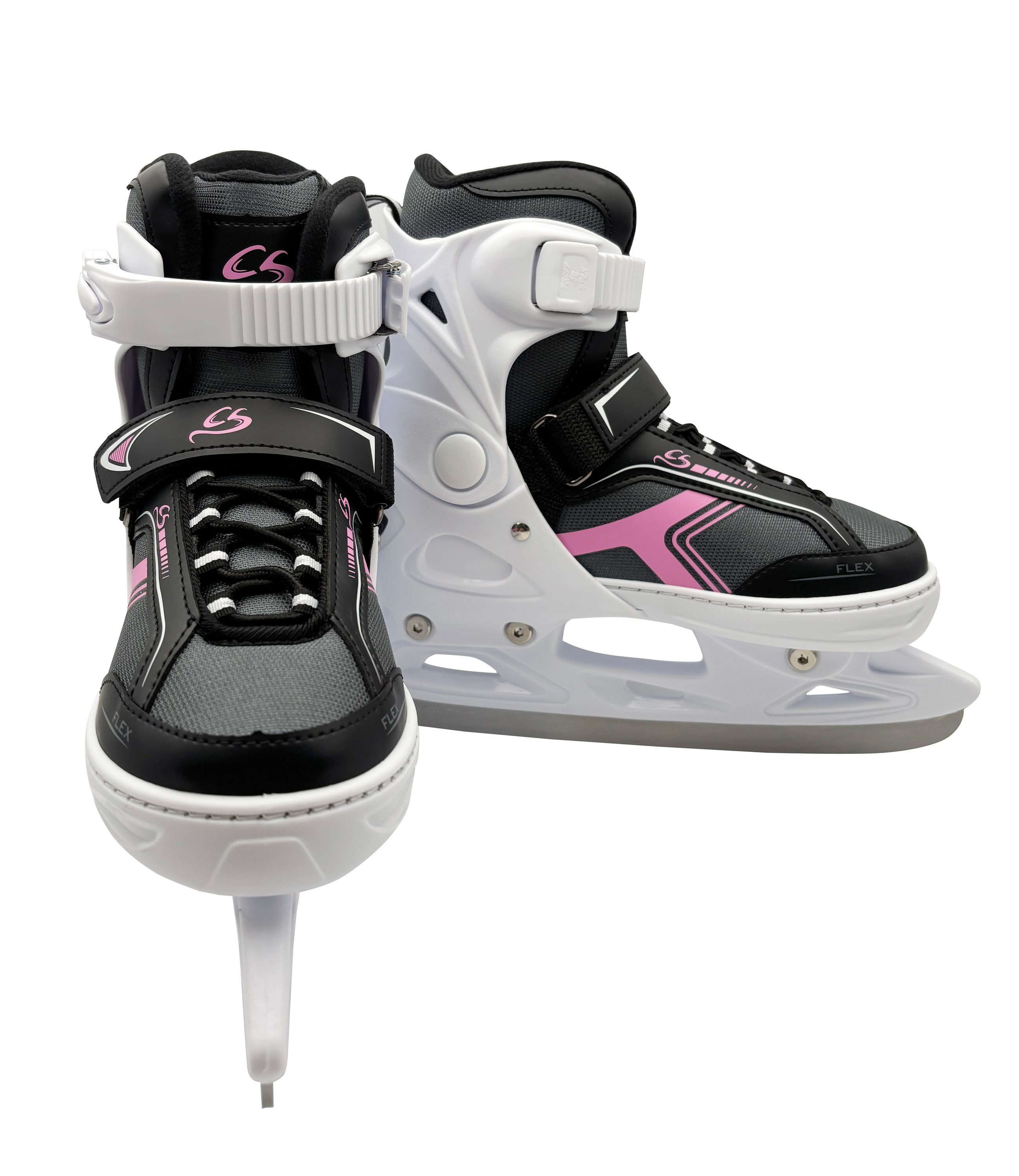 Cox Swain Schlittschuhe POLAR – größenverstellbar, Softboot – Grey/Pink – S (33-36), Verstellbare Schlittschuhe mit Edelstahlkufen – Bild 4 von 5