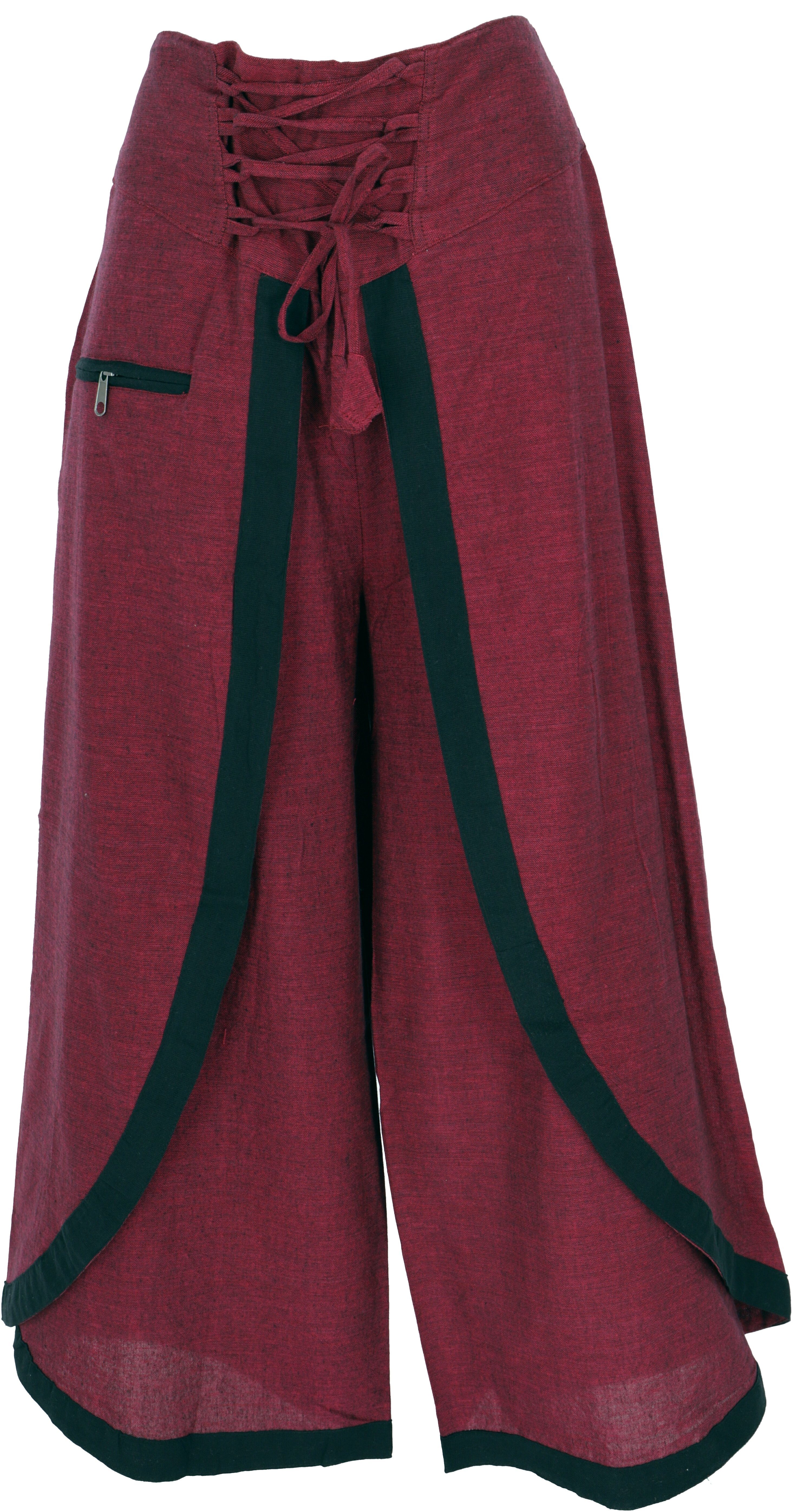 Relaxhose alternative weinrot Boho Guru-Shop Palazzohose, Hosenrock, Orienthose,.. Bekleidung