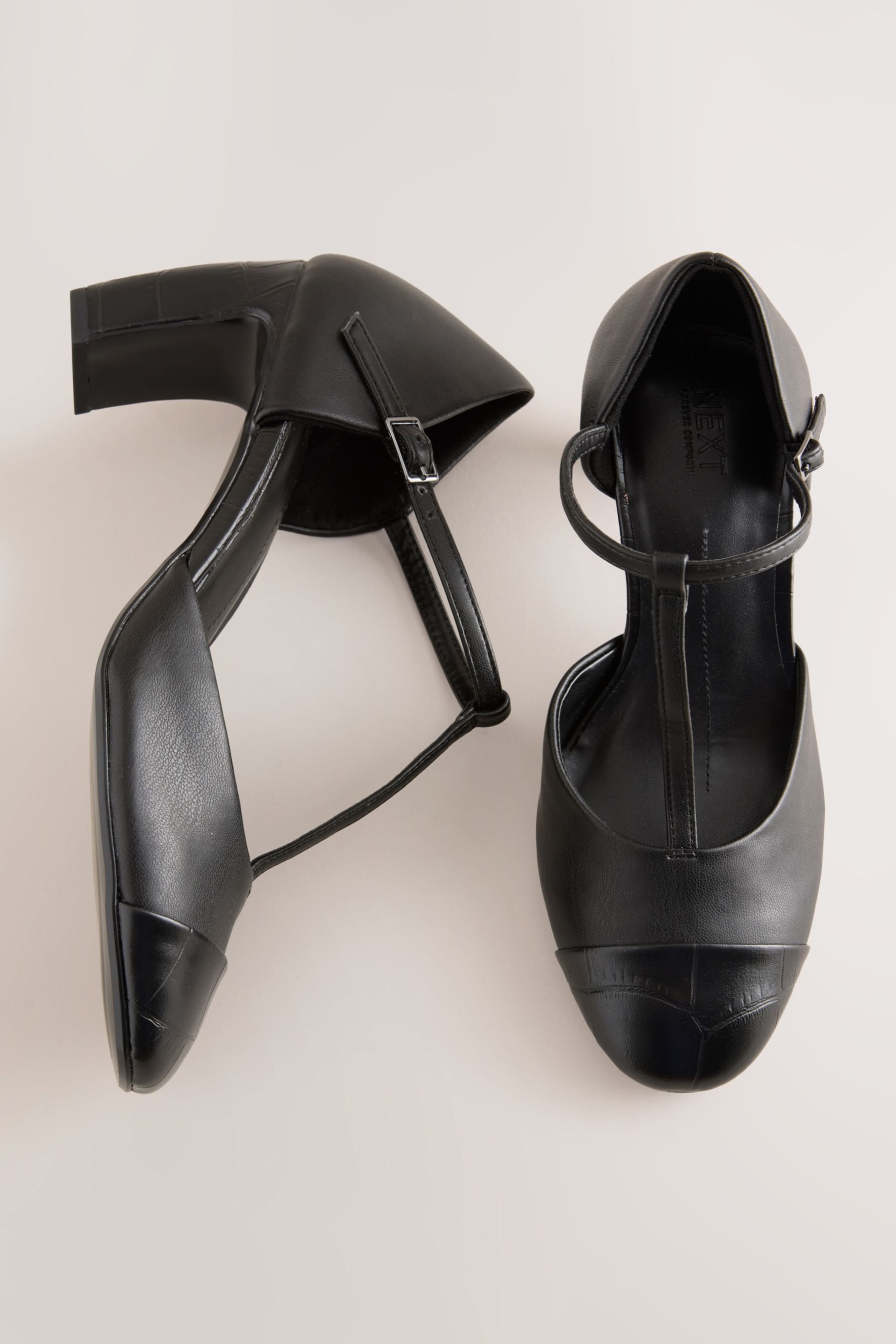 Next Forever Comfort® zweiteilige T-Steg-Absatzschuhe T-Strap Pumps
