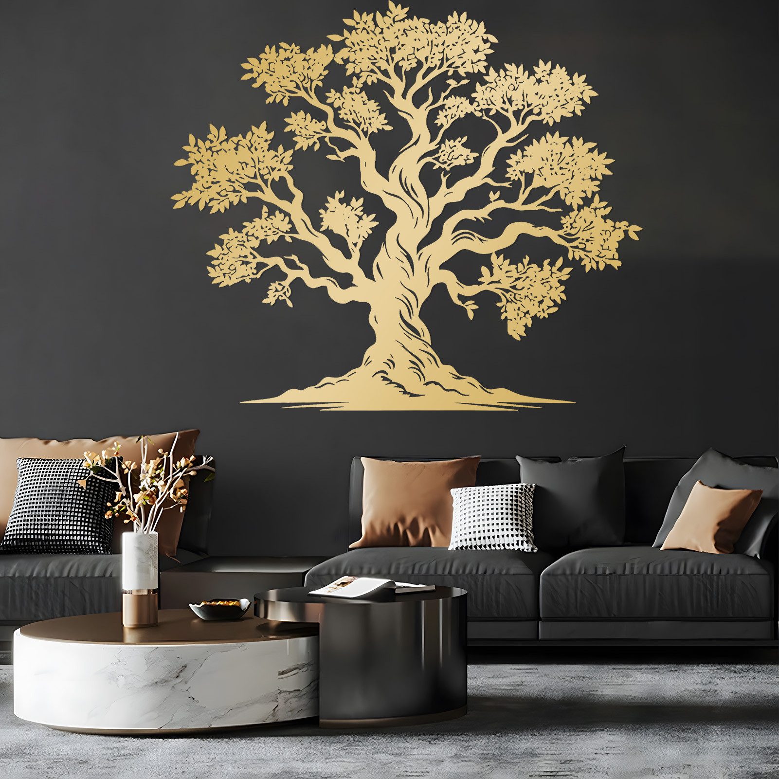 Jumpeak Wanddekoobjekt Lebensbaum Wandschmuck,Baum Wandbild,Natur inspiriert,Abstrakte, Metall,4 Farben,2 Maße,Elegante Wandgestaltung,Wohnzimmer Wanddeko