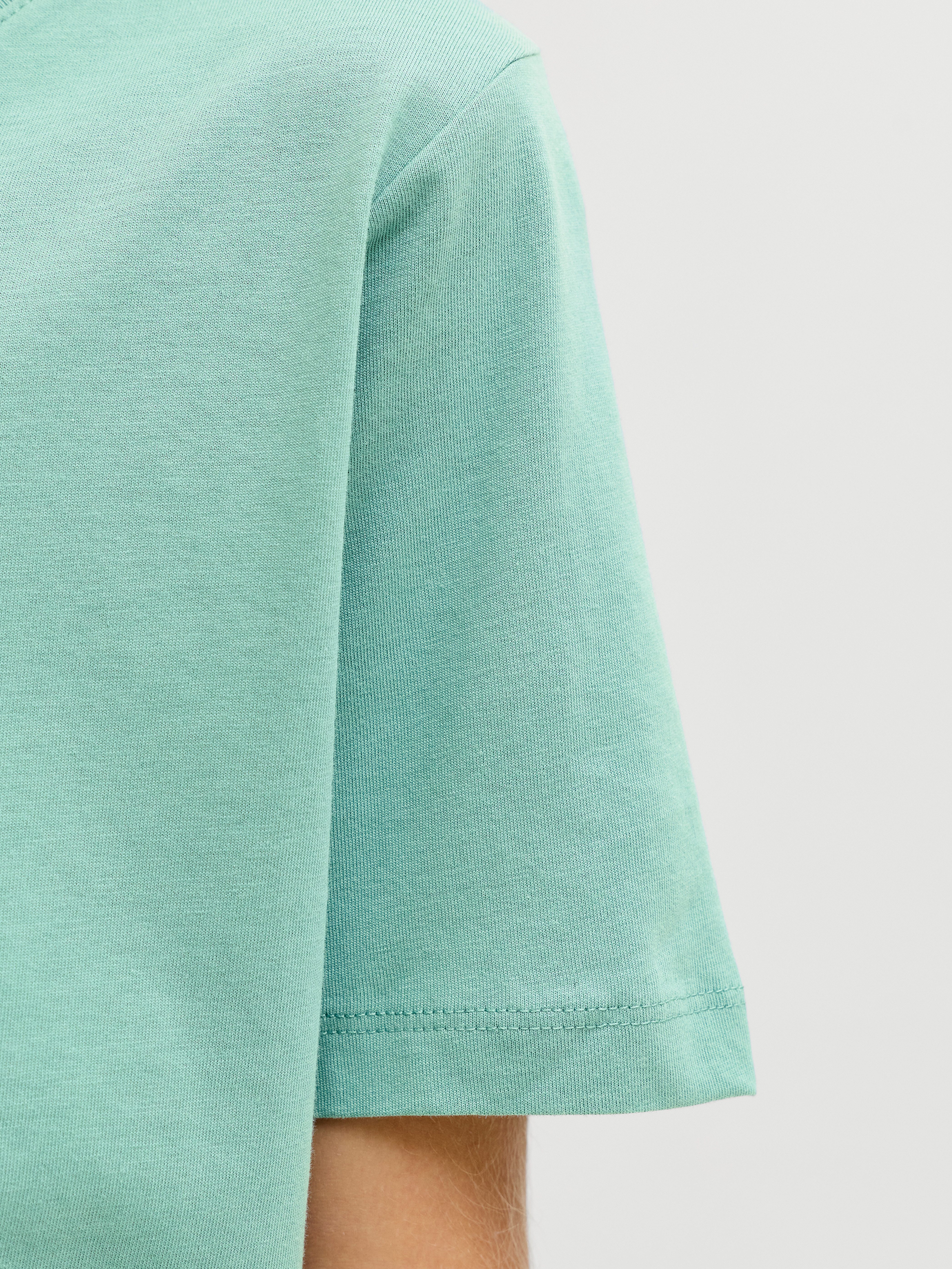 Jack & Jones Junior Rundhalsshirt JJEORGANIC figurbetont, atmungsaktiv, kombinierbar unifarben, casual, slim fit, Jersey, Rundhals