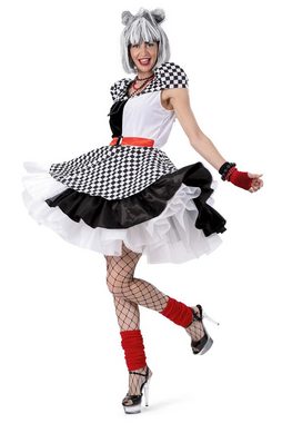 Funny Fashion Clown-Kostüm Clown Kostüm 'Karierte Suzanna' für Damen, Schwar