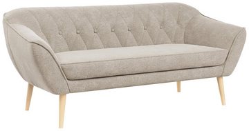 MKS MÖBEL Sofa PIRS-3 Sitzer, Skandinavischer Stil, Gesteppte Polsterung, Holzbeine