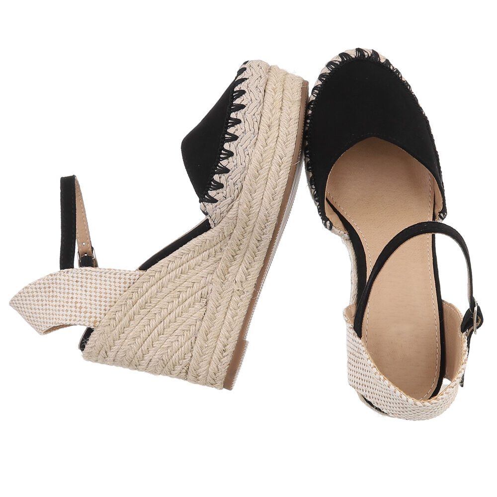 Ital-Design Damen Keilabsatz-Sandalen mit Jute-Detail Plateaupumps günstig online kaufen