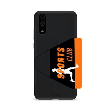 Artwizz Smartphone-Hülle Artwizz TPU Card Case - Artwizz TPU Card Case - Ultra dünne, elastische Schutzhülle mit Kartenfach auf der Rückseite für P20, Schwarz