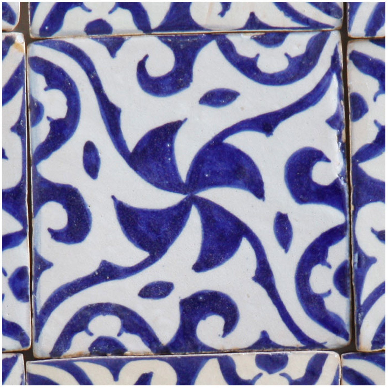 Fliese Marokko Echte Handarbeit Orientalische Handbemalte Keramikfliese "Hanefi" 