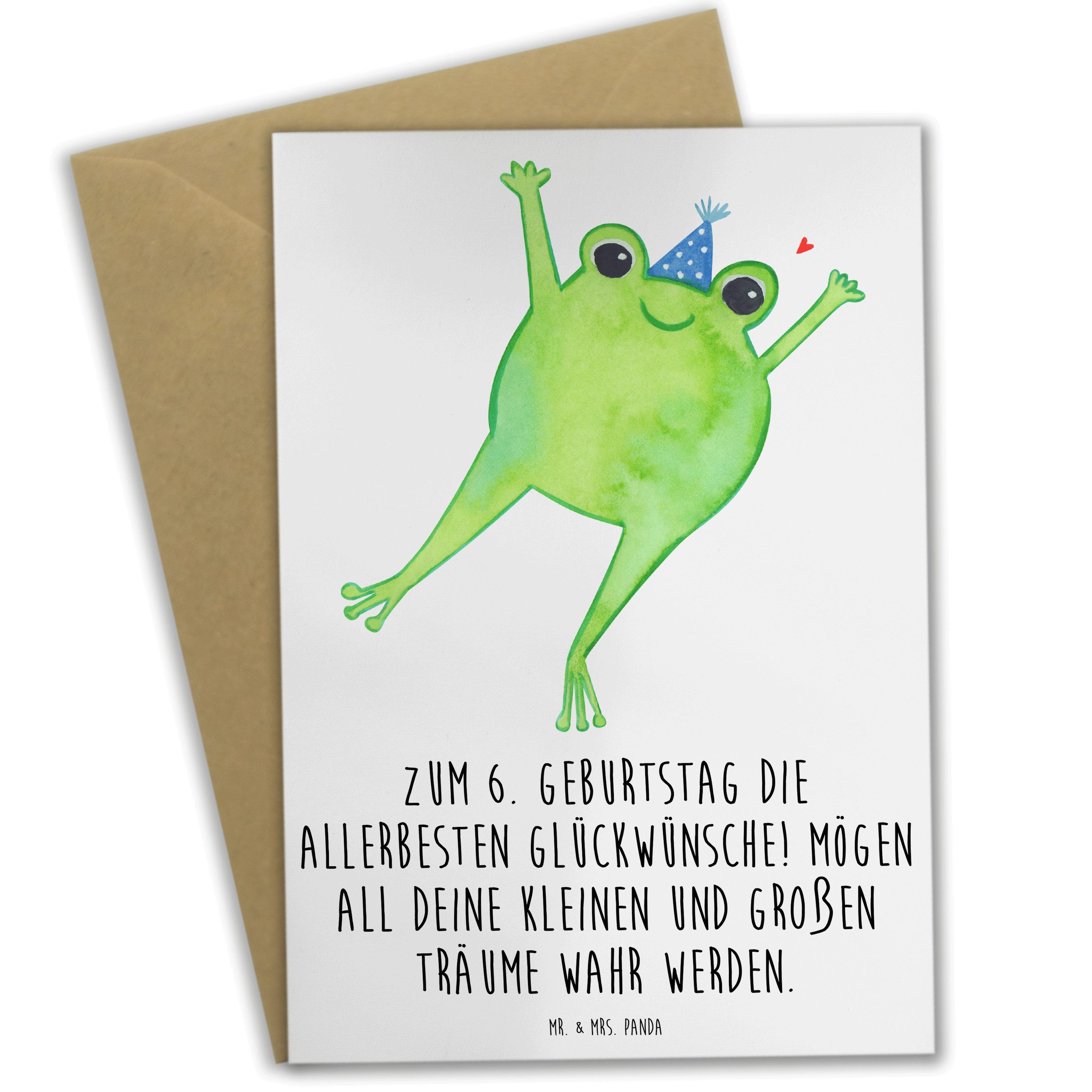Grußkarte 6. Geburtstag Glückwünsche - Weiß - Geschenk, Grußkarte, an Träume gl