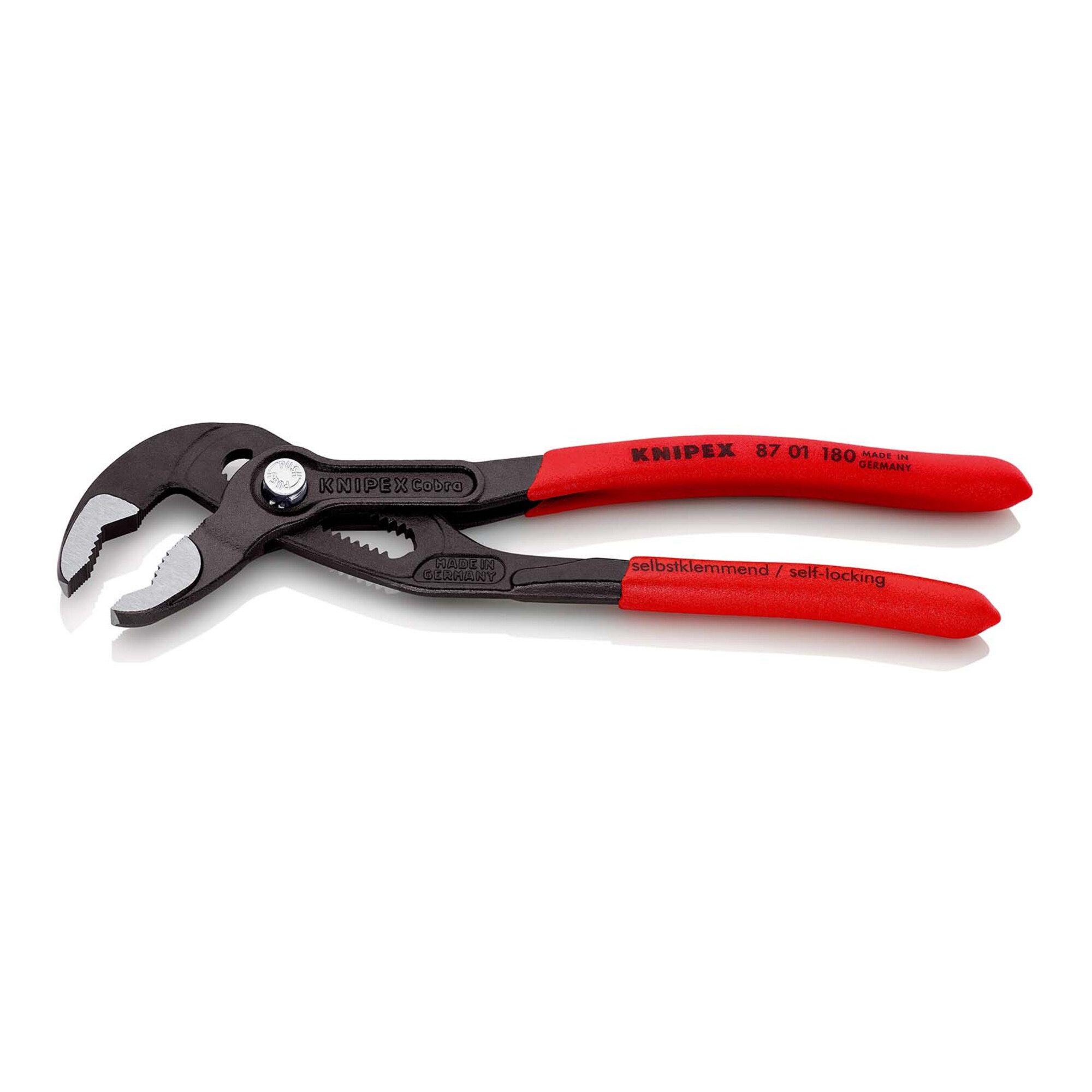 Knipex Wasserpumpenzange KNIPEX 87 01 180 Cobra® Hightech-Wasserpumpenzange mit rutschhemmendem