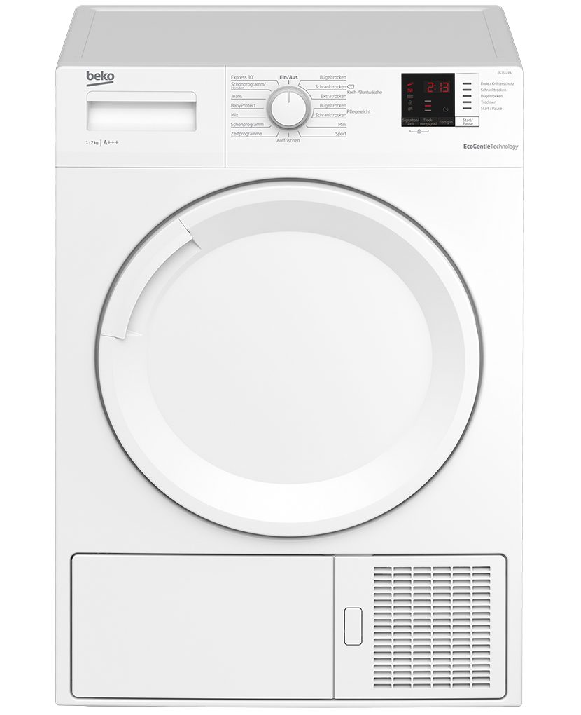 BEKO Wärmepumpentrockner DS7512PA, LED-Display, FlexySense - elektronische Feuchtemessung, Knitterschutz