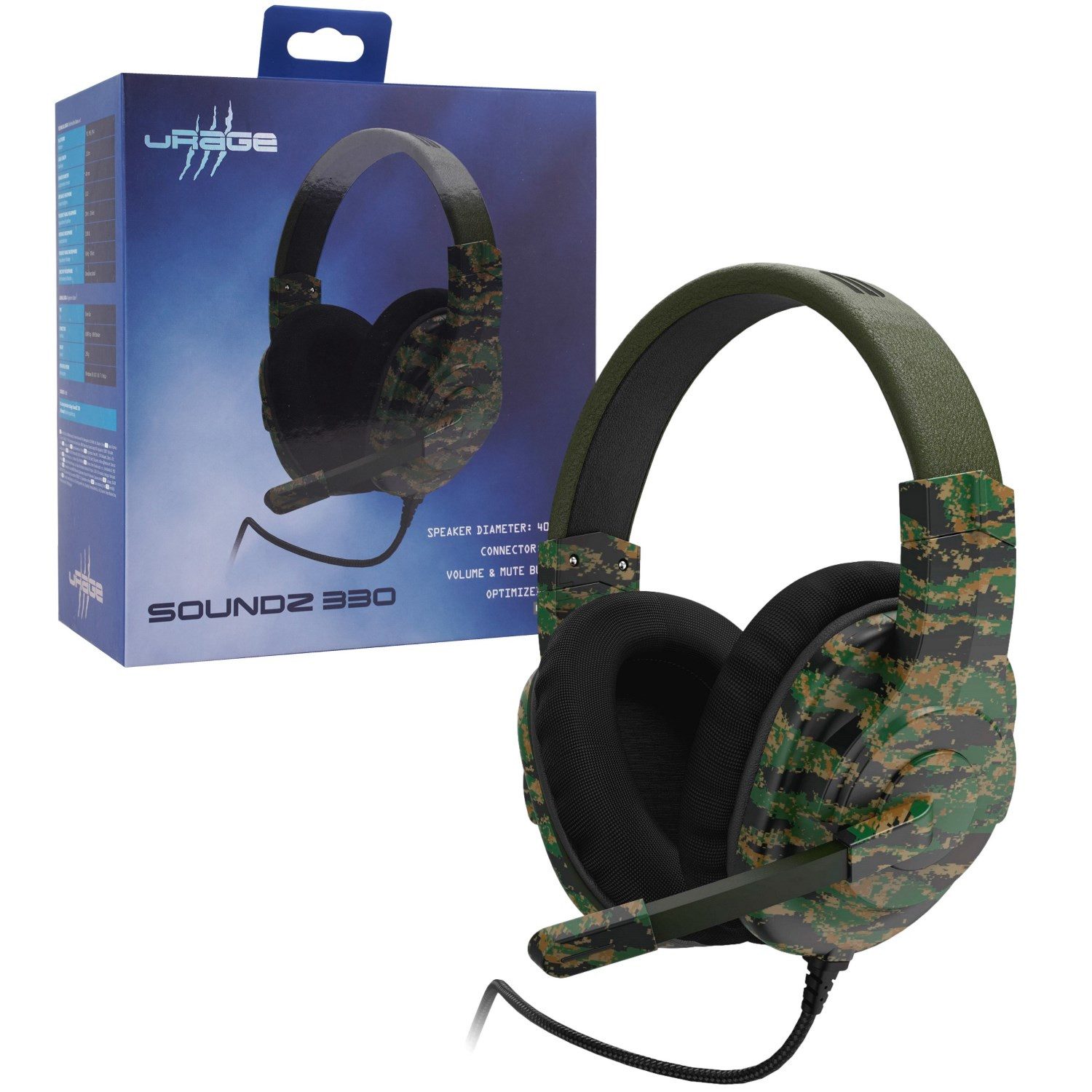 uRage Gaming USB Headset Kopfhörer SoundZ 330 Headset (Lautstärkenreglung, Mute, Mikrofon, etc., kabelgebunden, Over-Ear mit Mikrofon + Fernbedienung für PC Notebook PS5 PS4)