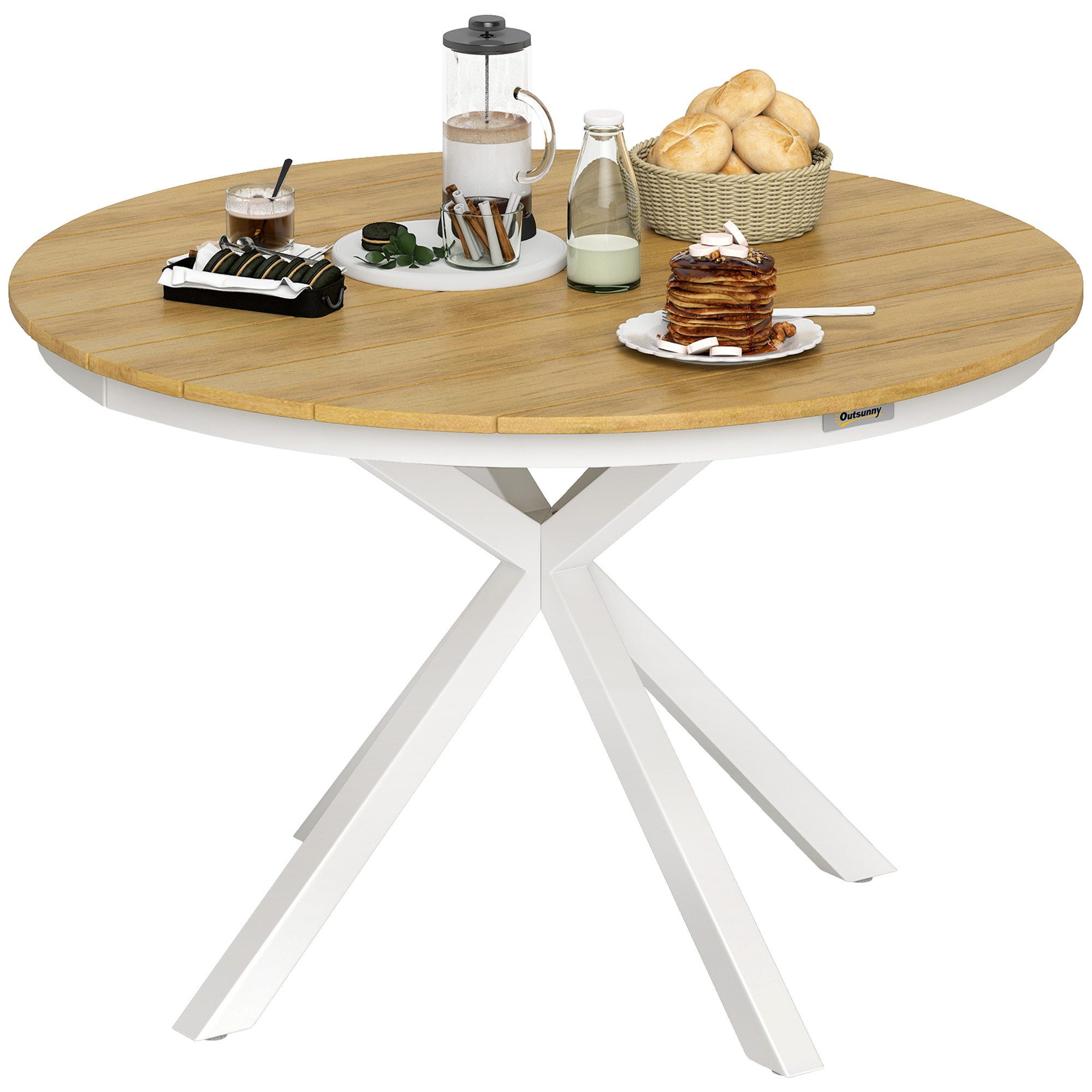 Outsunny Gartentisch mit Kreuzbeine, Lattendesign (Beistelltisch günstig online kaufen